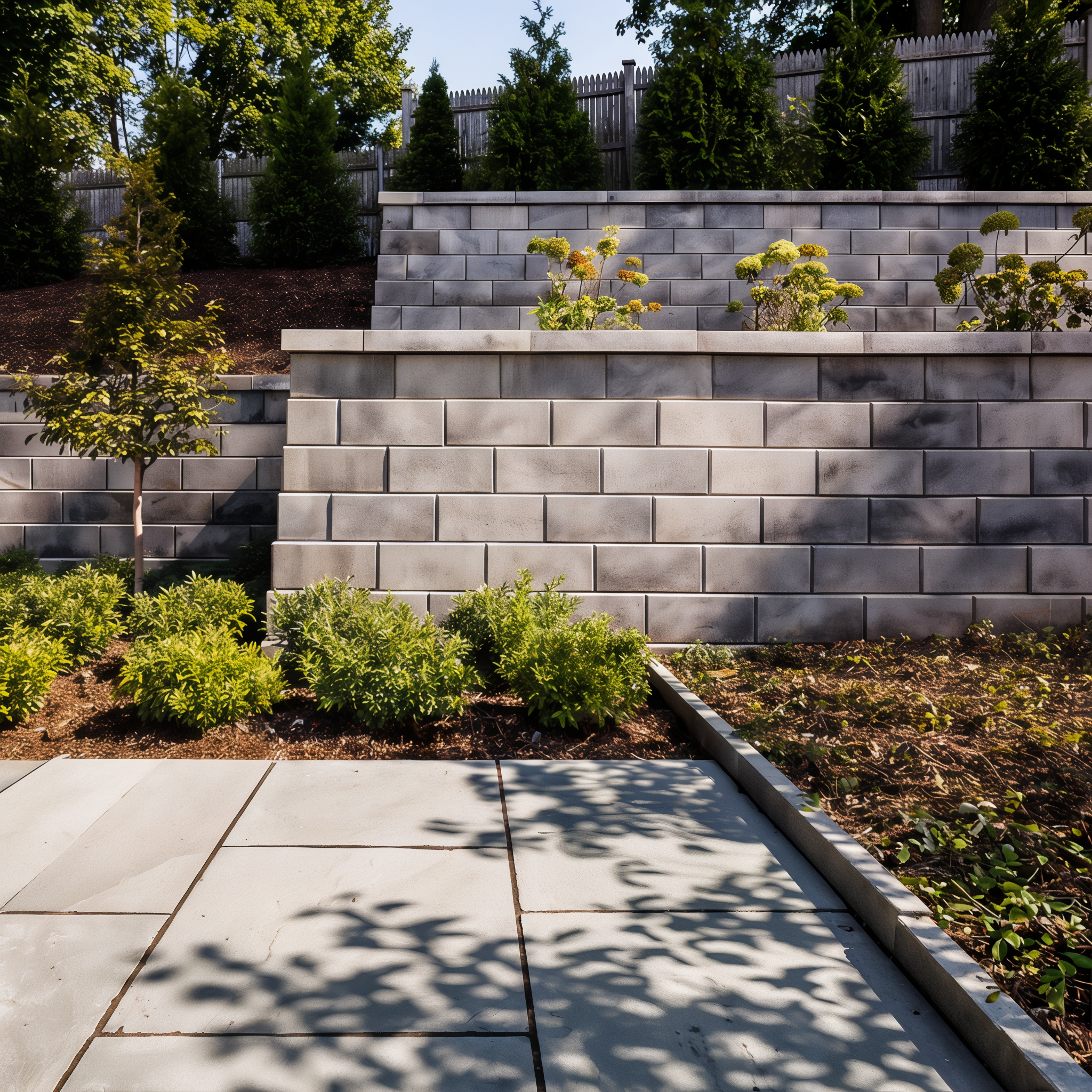 G-Force Wall in Shale Grey for a modern garden design.
