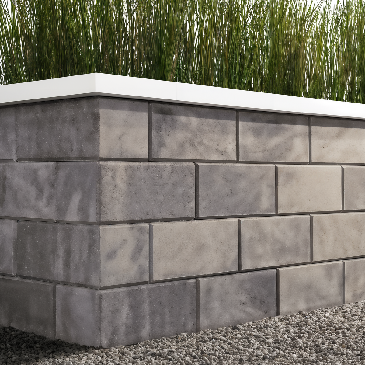 G-Force Wall corner detail in Shale Grey with smooth texture.