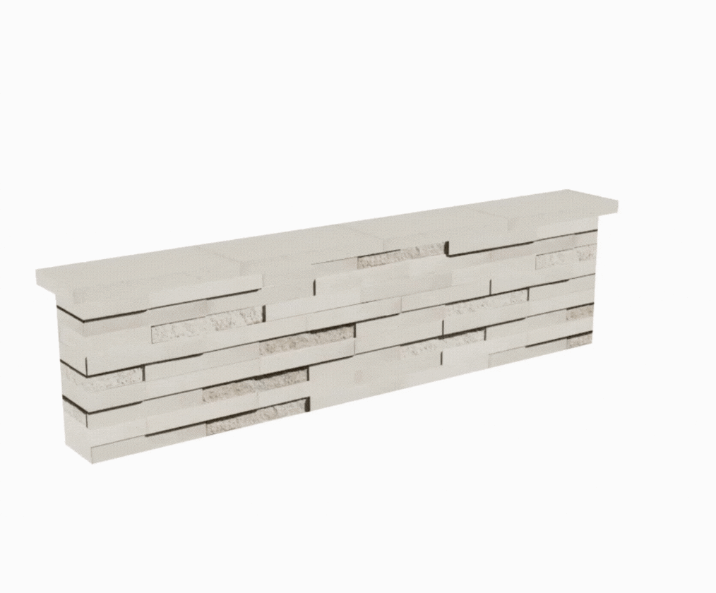 Animated rotating view of Graphix wall by Techo-Bloc in Beige Cream.