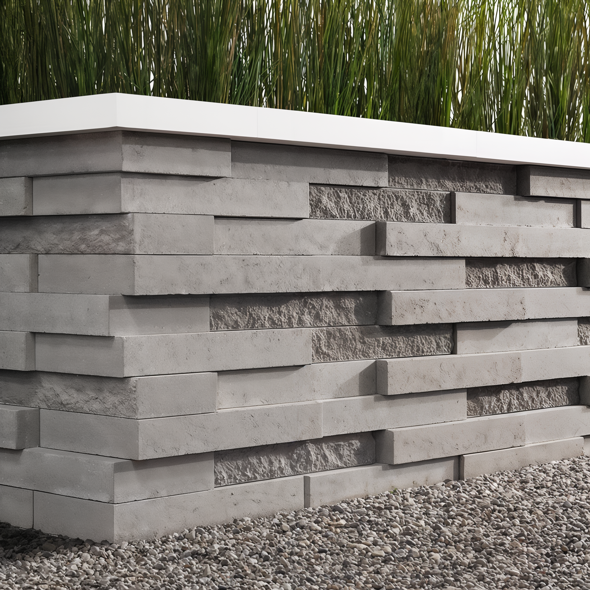Graphix Wall in Onyx Black with splitface and smooth modular design.