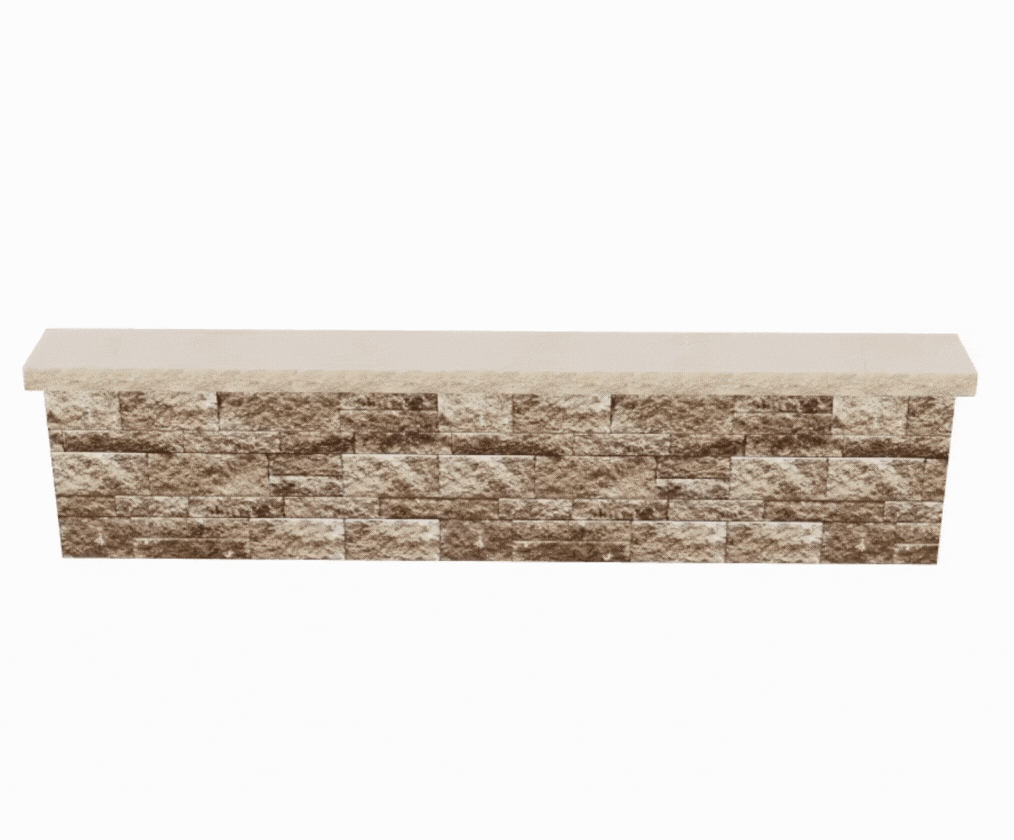 Mini-Creta Architectural Wall in Chestnut Brown Split Pillar finish.