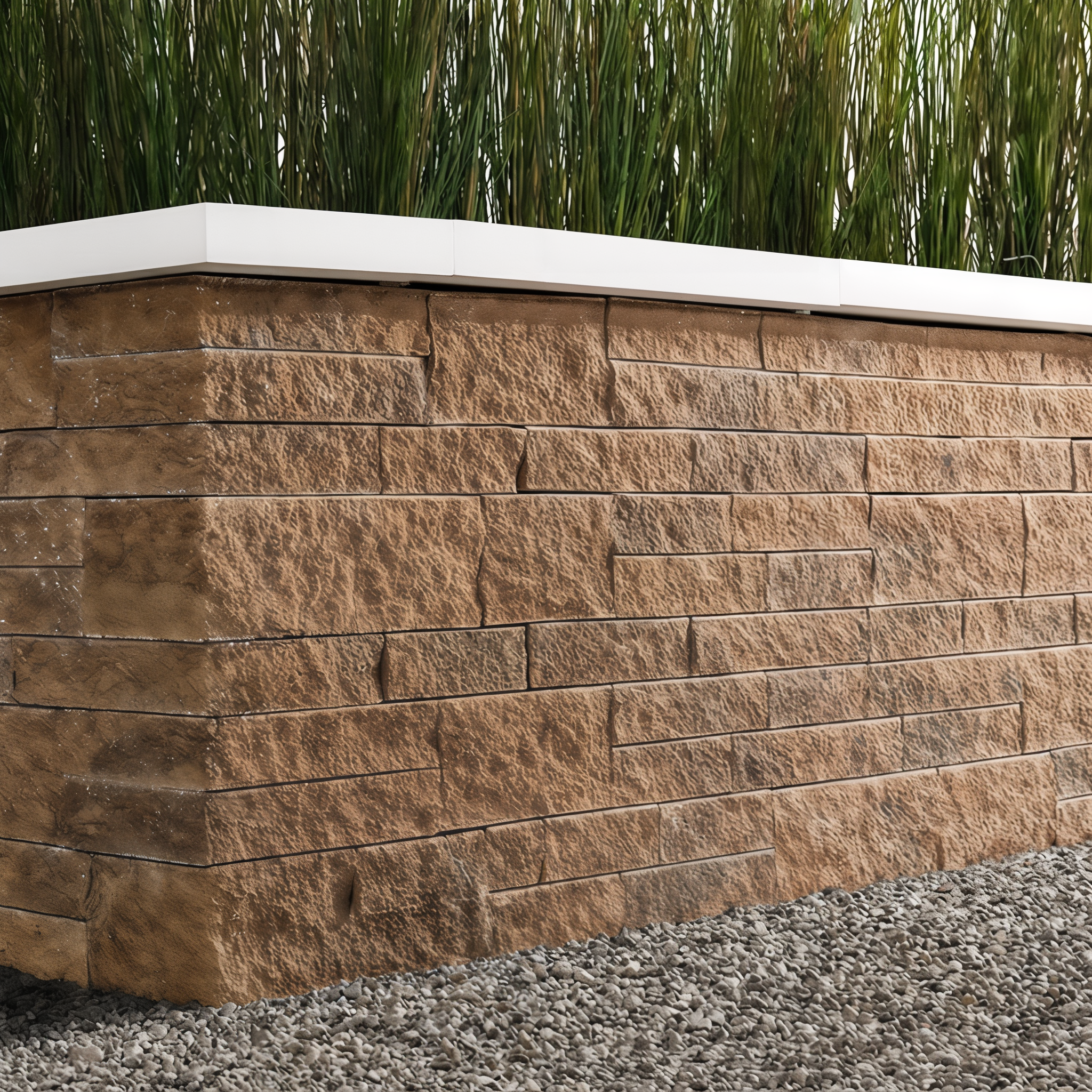 Mini-Creta Architectural Wall Chestnut Brown Split retaining wall block.