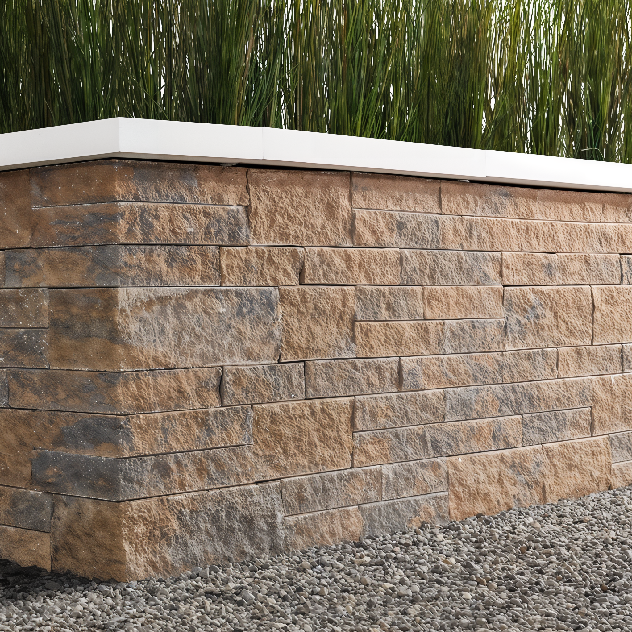 Mini-Creta Architectural Wall Sandlewood Split retaining wall block.