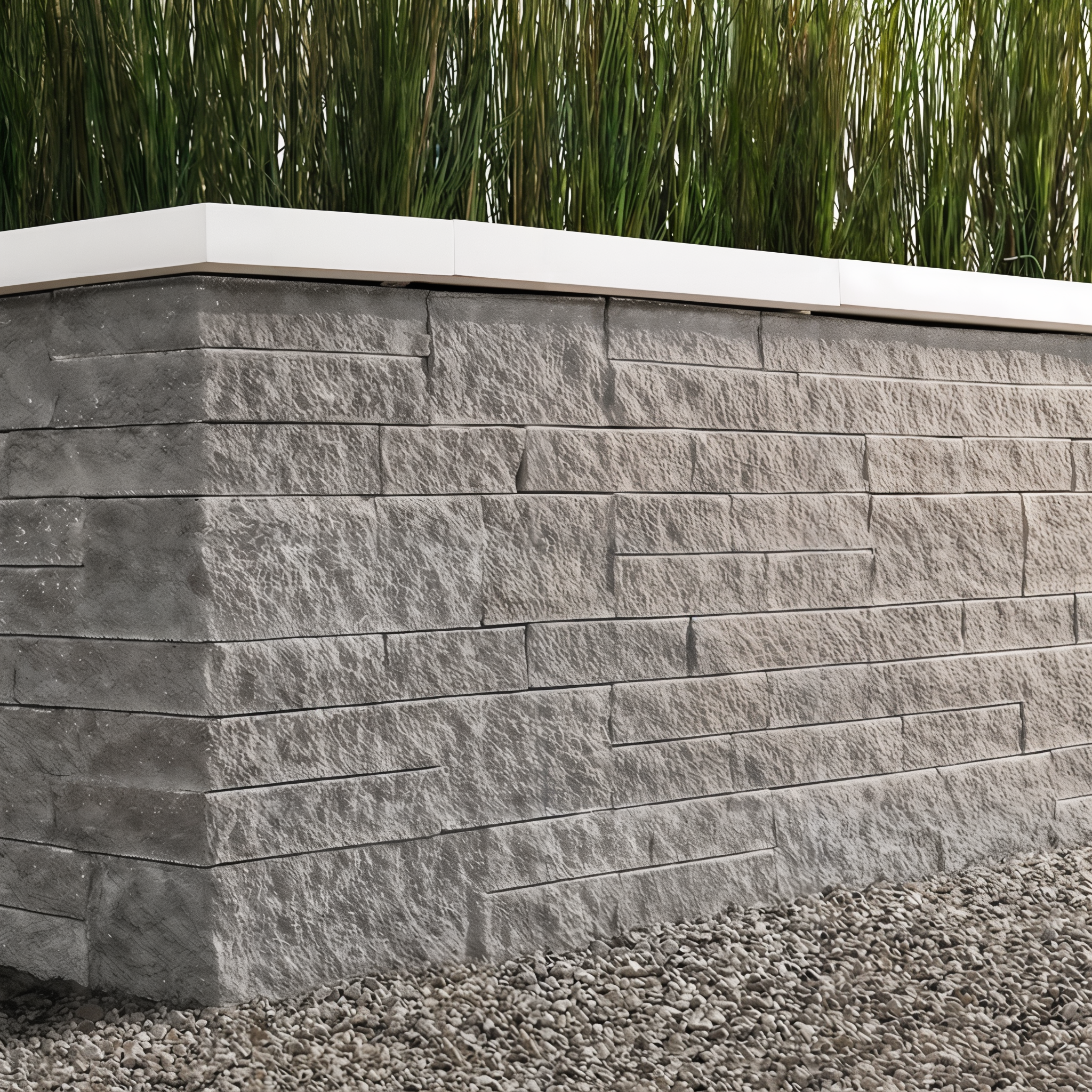 Mini-Creta Architectural Wall Champlain Grey Split retaining wall block.