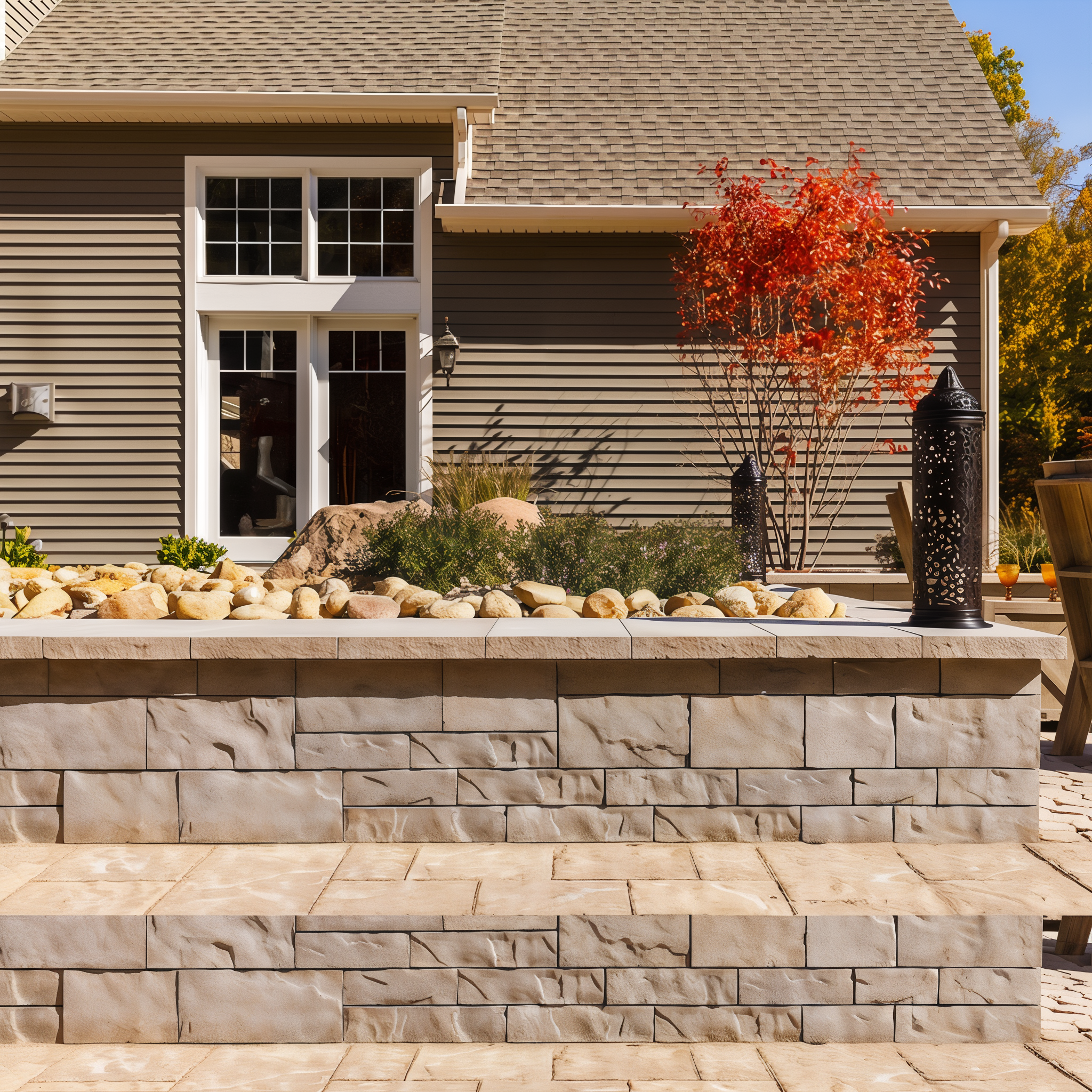 Piedimonte Cap for walls and pool coping in Rock Garden Brown.