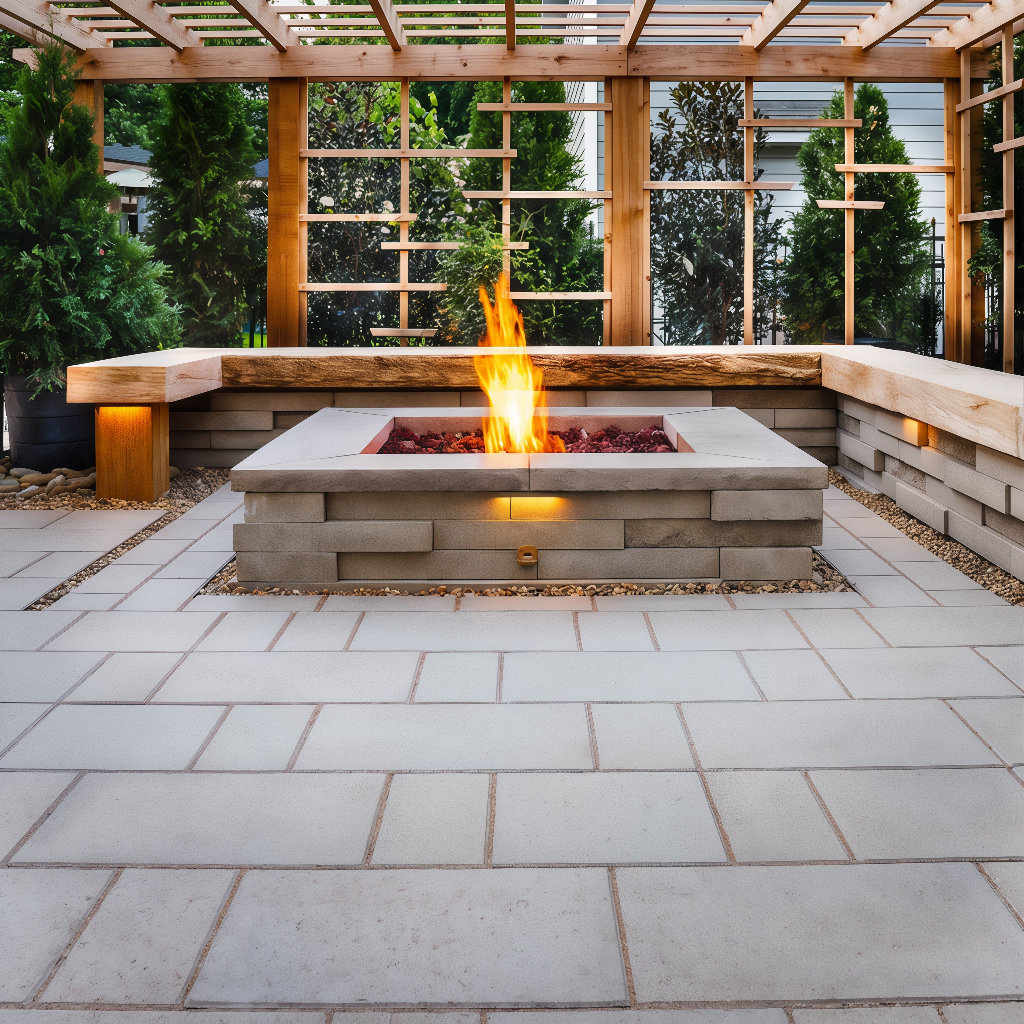 Piedimonte Cap in Rock Garden Brown used as pillar wall and pool coping.