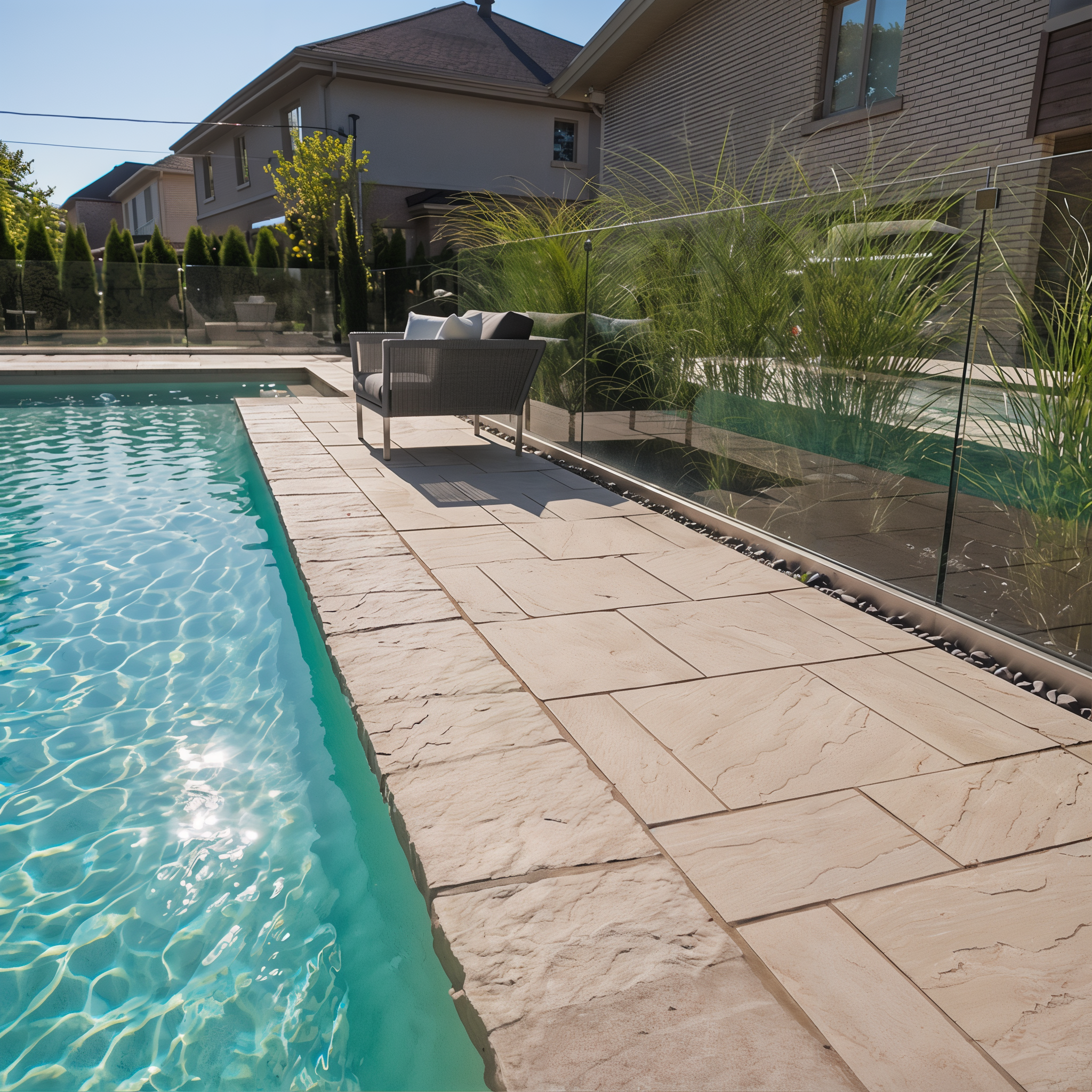 Portofino Pool Coping in Azzurro/Slate, Modular Size