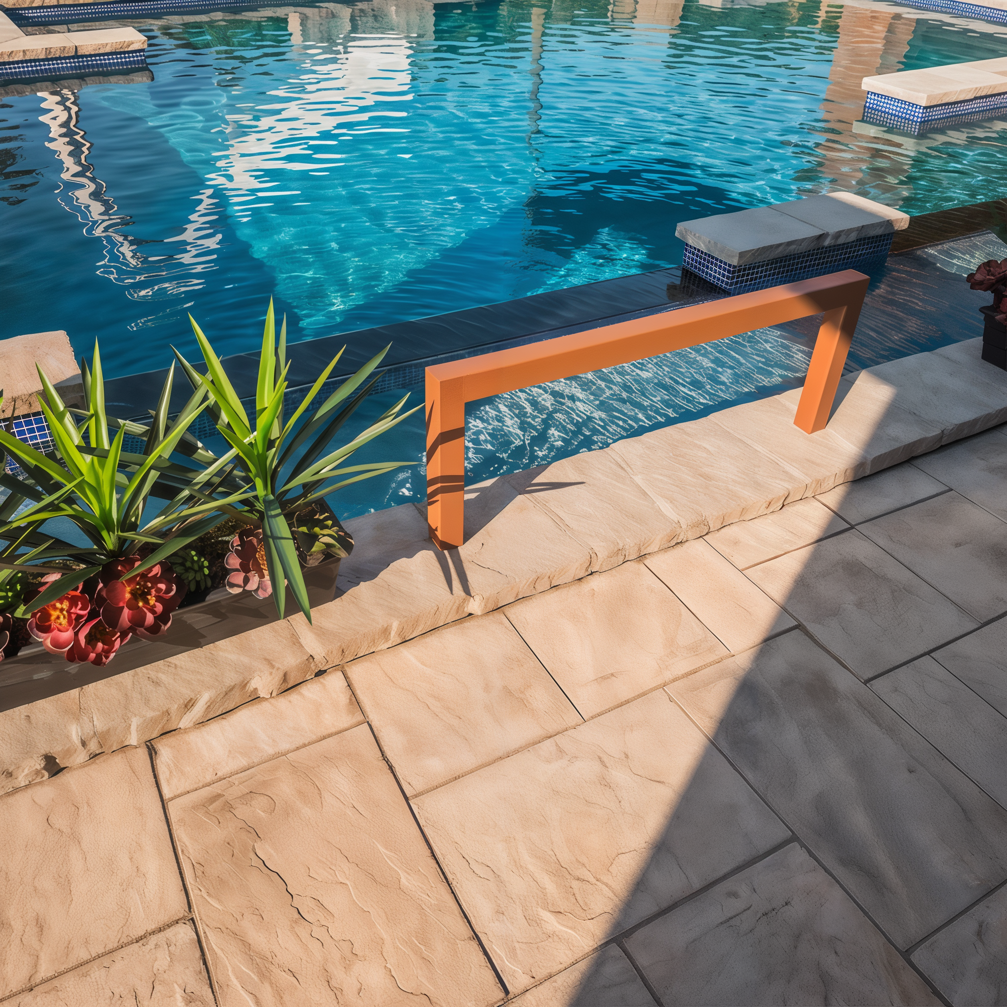Portofino Pool Coping in Azzurro/Slate, Modular Size