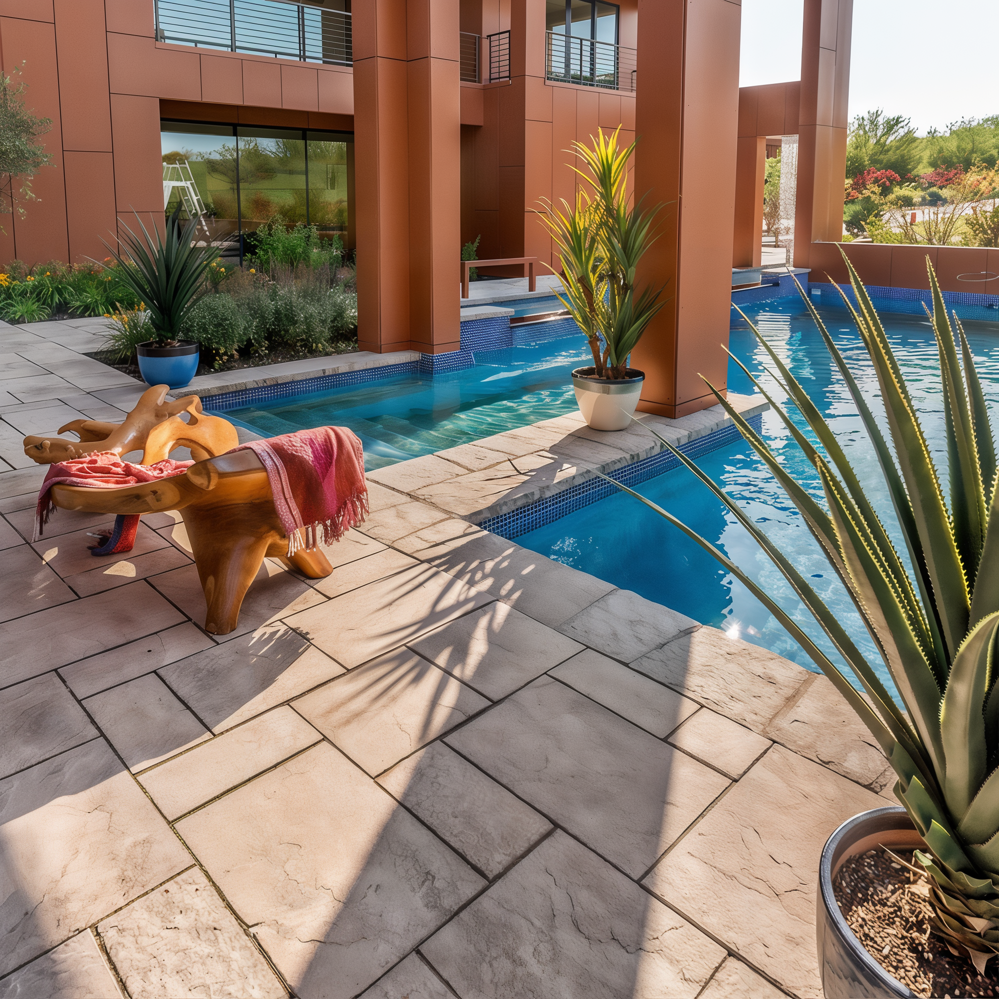 Portofino Pool Coping in Azzurro/Slate, Modular Size