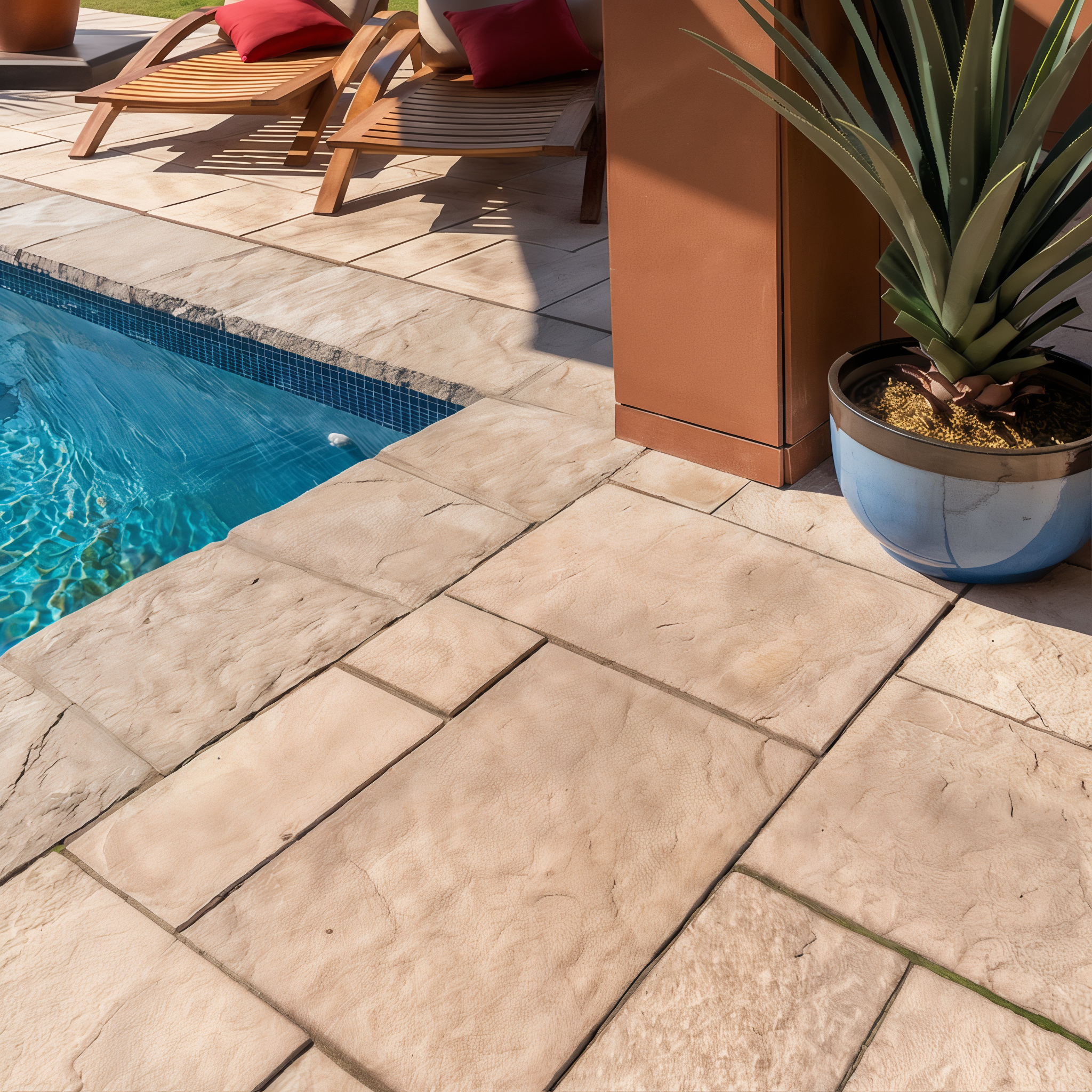 Portofino Pool Coping in Azzurro/Slate, Modular Size