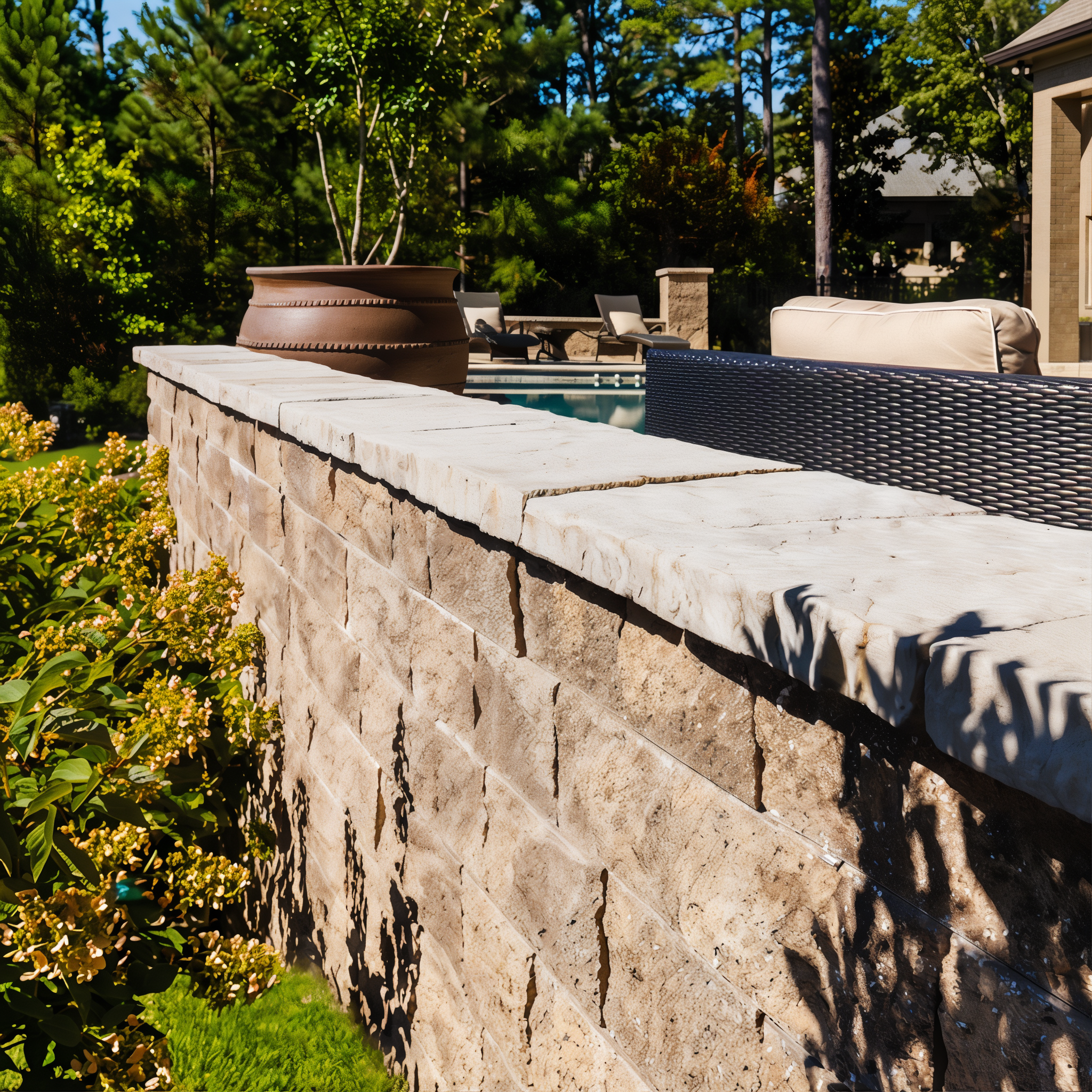 Portofino Pool Coping in Azzurro/Slate, Modular Size