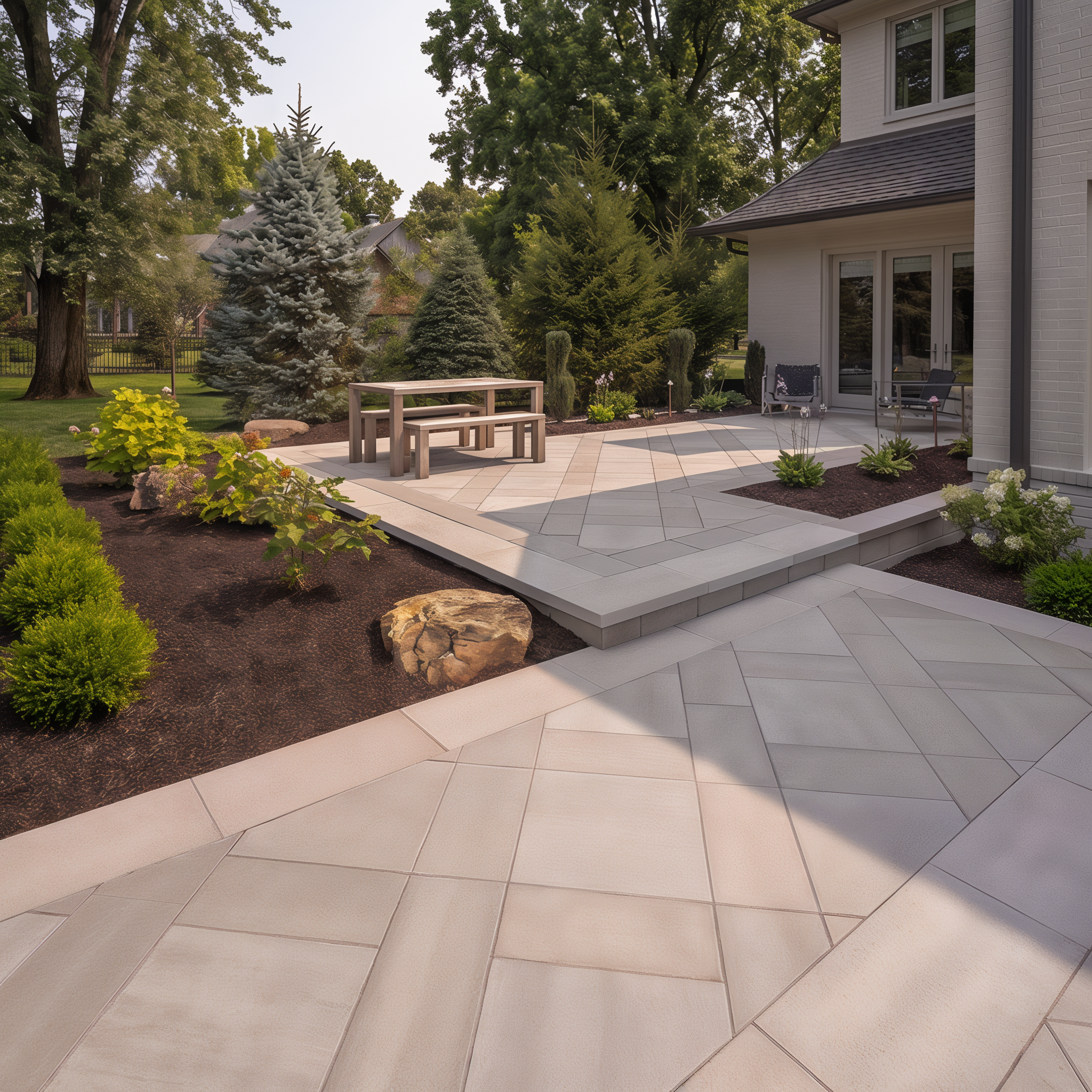 Smooth Beige Cream Raffinato Cap used in Carmel landscaping.