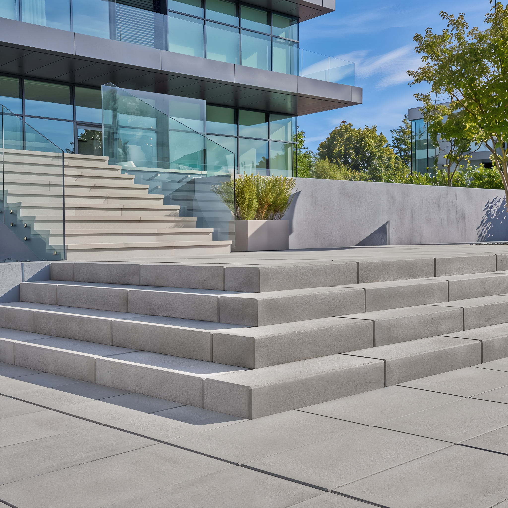 Raffinato Steps for outdoor stairs in Caffe Crema smooth single size.