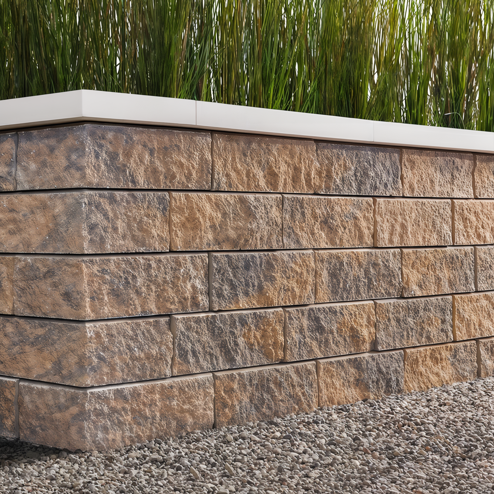 Semma Wall Sandlewood Split retaining wall block.