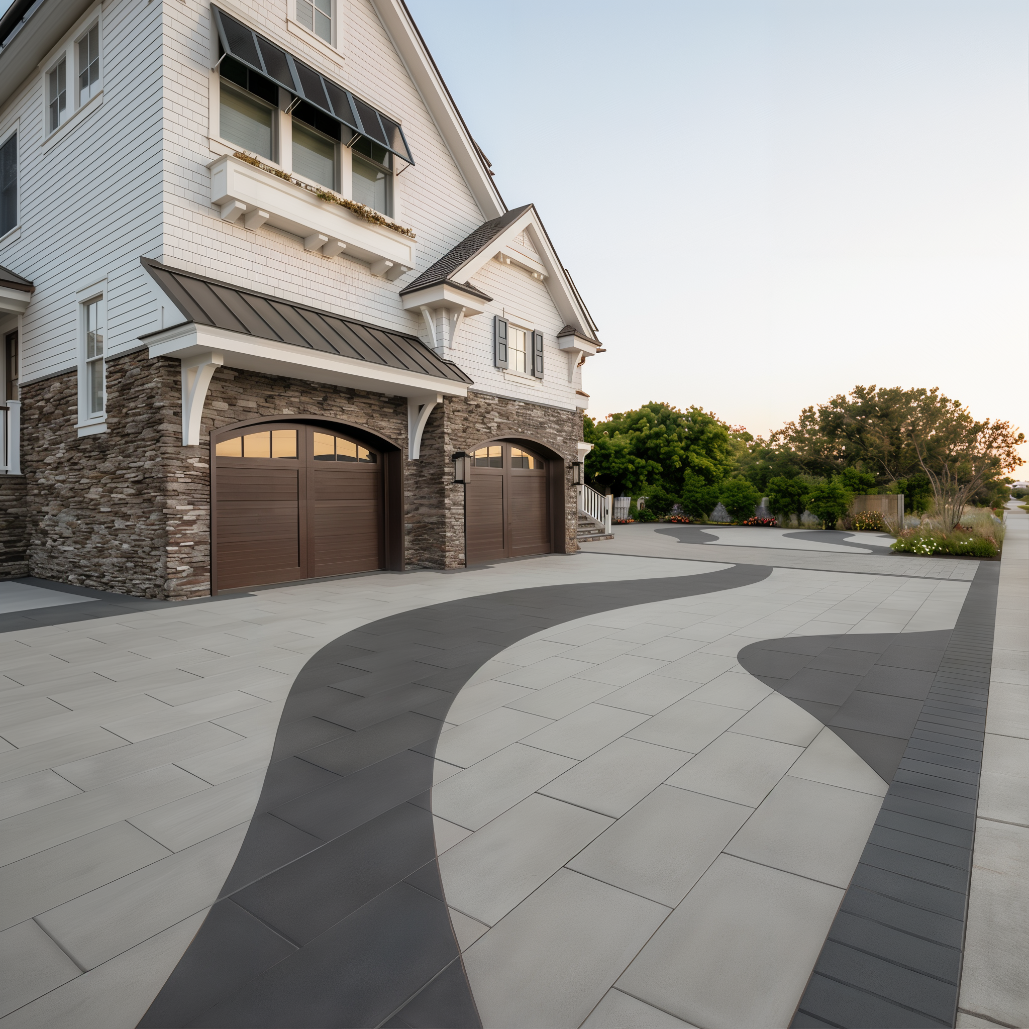 Stylish Onyx Black Sleek HD² paver driveway, Onyx Black / Hd² Smooth Single Size