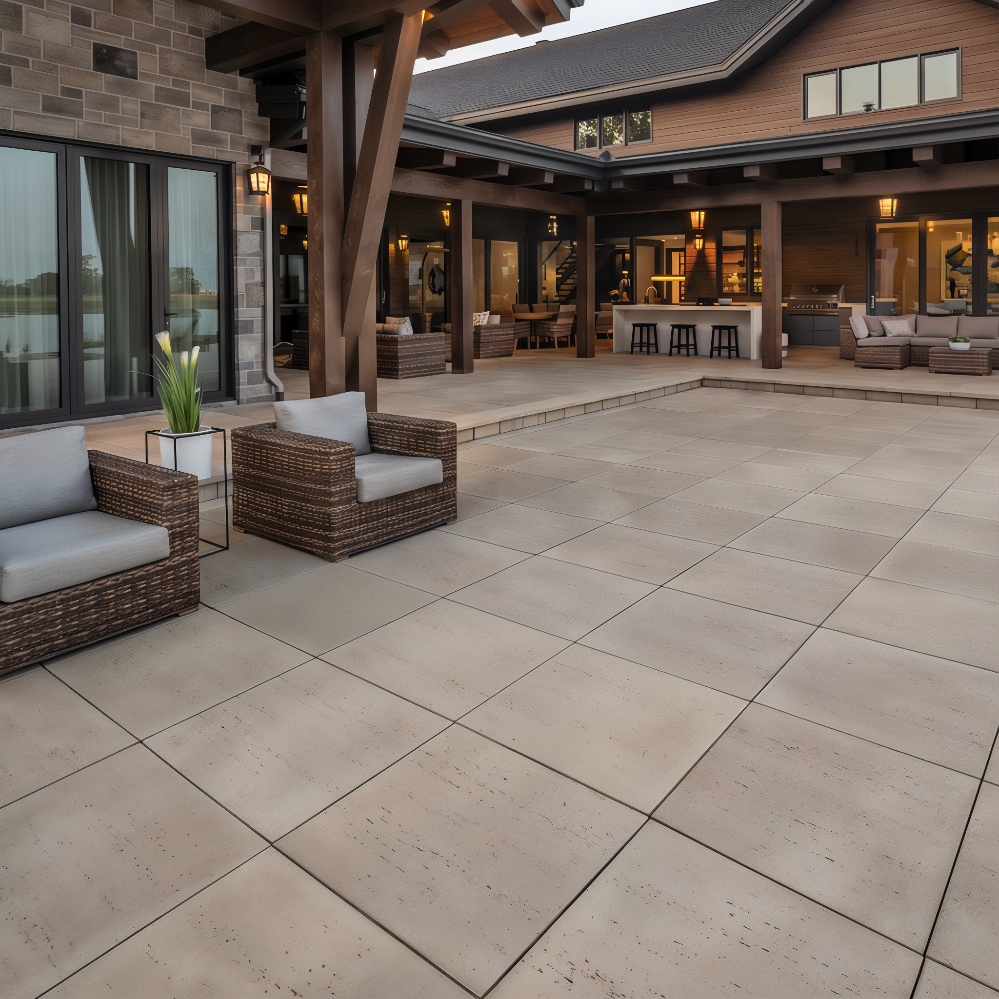 Travertina Cap couronnement (wall cap) in Rock Garden Brown, Klean-Bloc Raw Travertine.