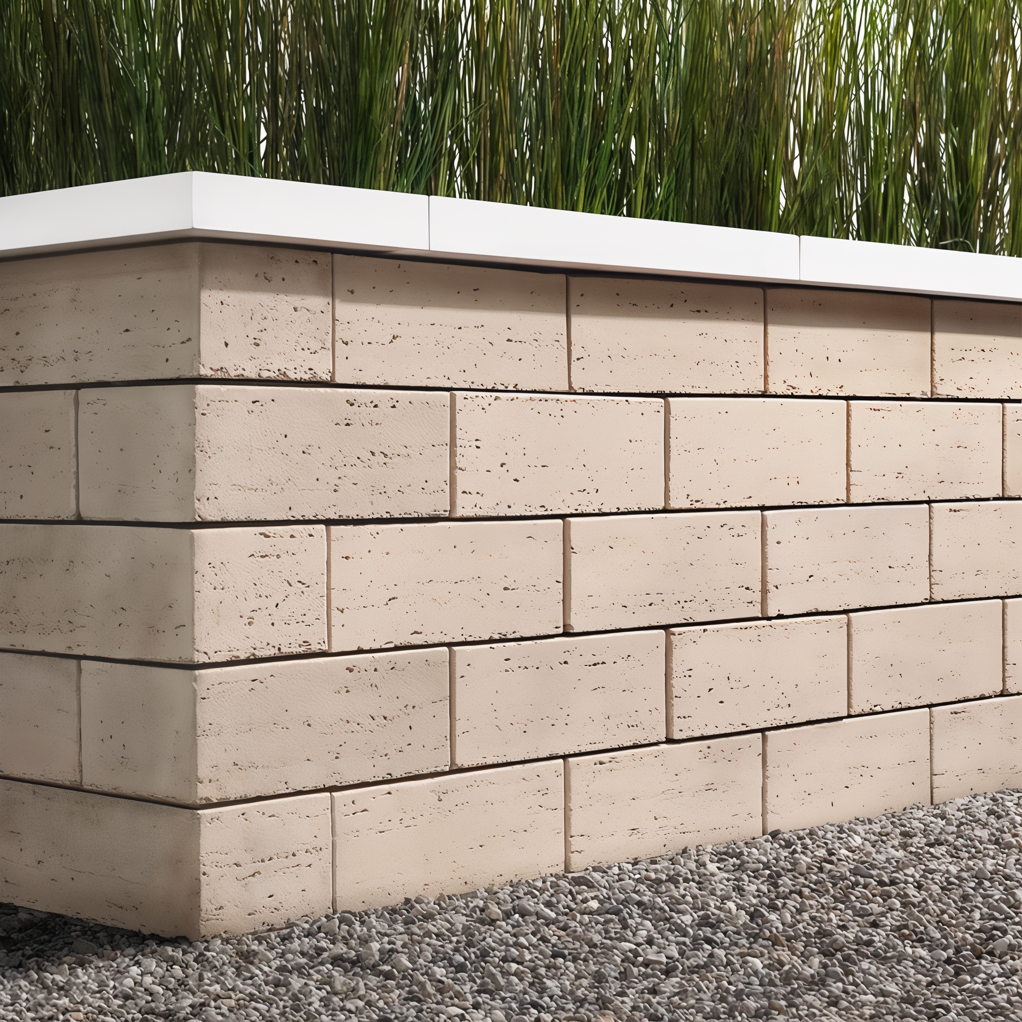 Travertina Wall Raw Ivory 9044, Ivory Brushed Travertine corner and pillar #Ivory / Brushed Travertine#Corner & Pillar