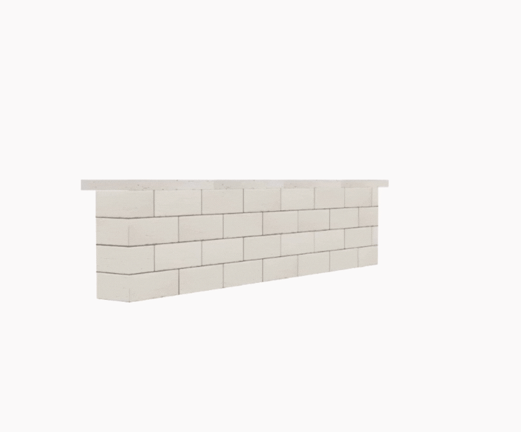 Wall Travertina Ivory, Ivory Brushed Travertine corner and pillar