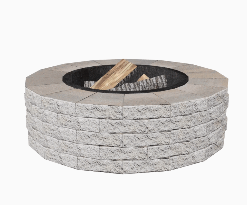Animated rotating view of the Valencia Fire Pit in Champlain Grey.