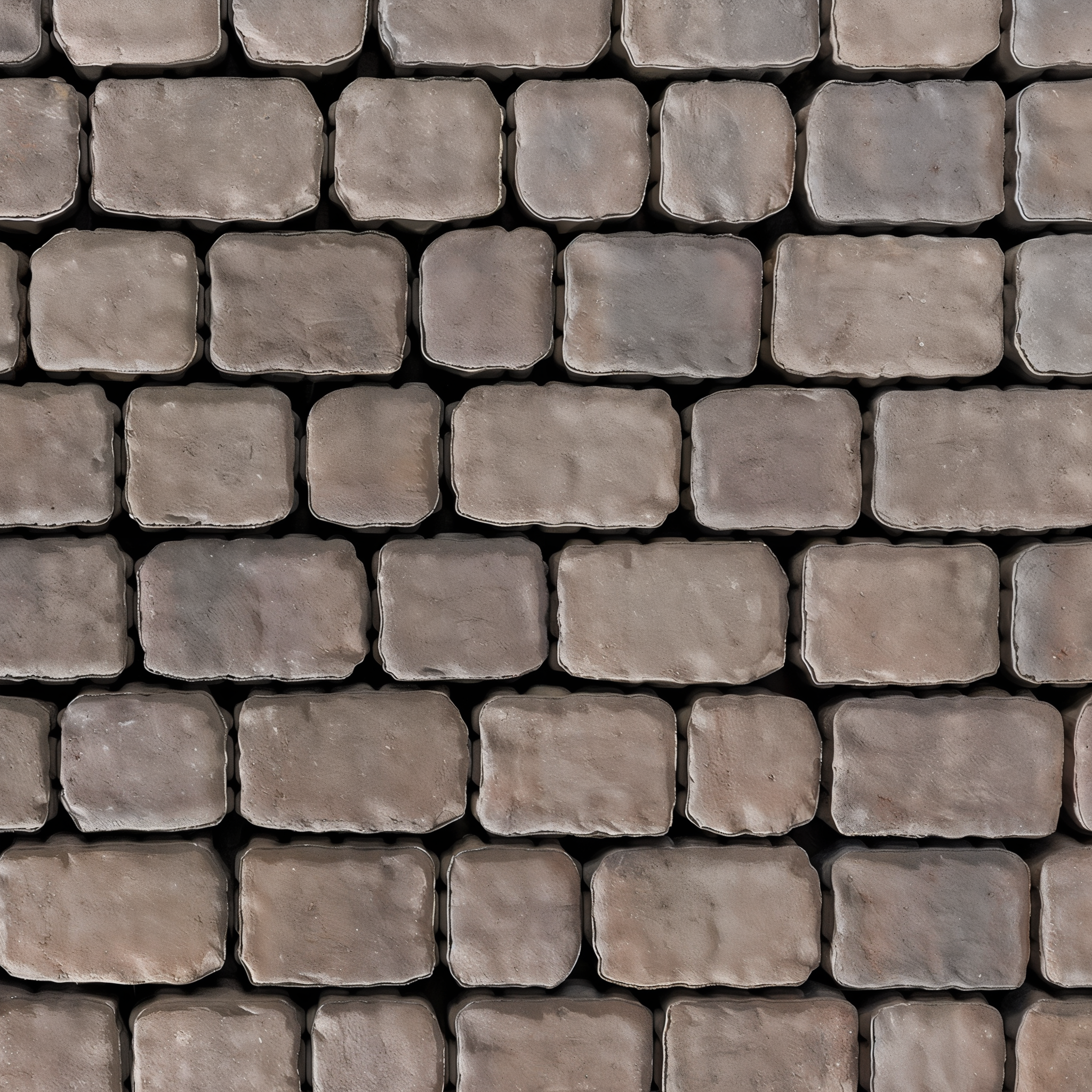 Close-up of rustic Champlain Grey Villagio paver with beveled edges (Onyx Black / Beveled/Permeable/Modular Size)