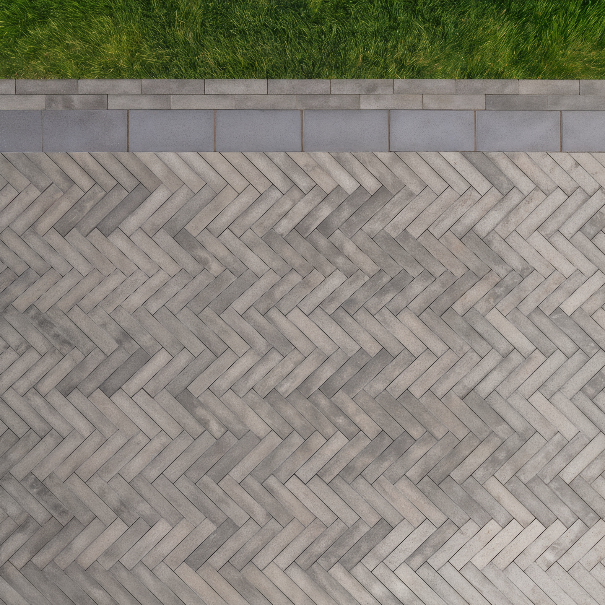 Westmount Shale Grey HD² pavers Herringbone Pattern; Onyx Black Single Size.