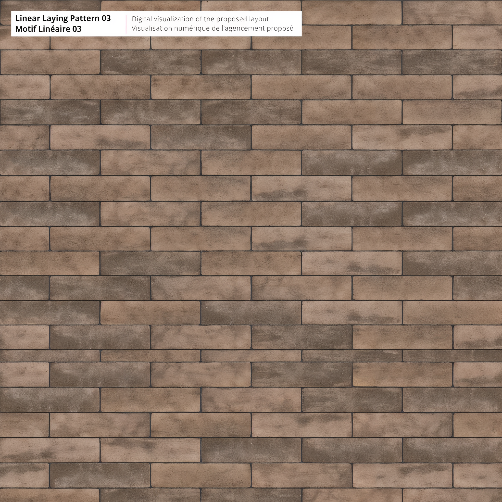 Westmount Chestnut Brown HD² paver Linear Pattern 03; Caffè Crema Single Size.