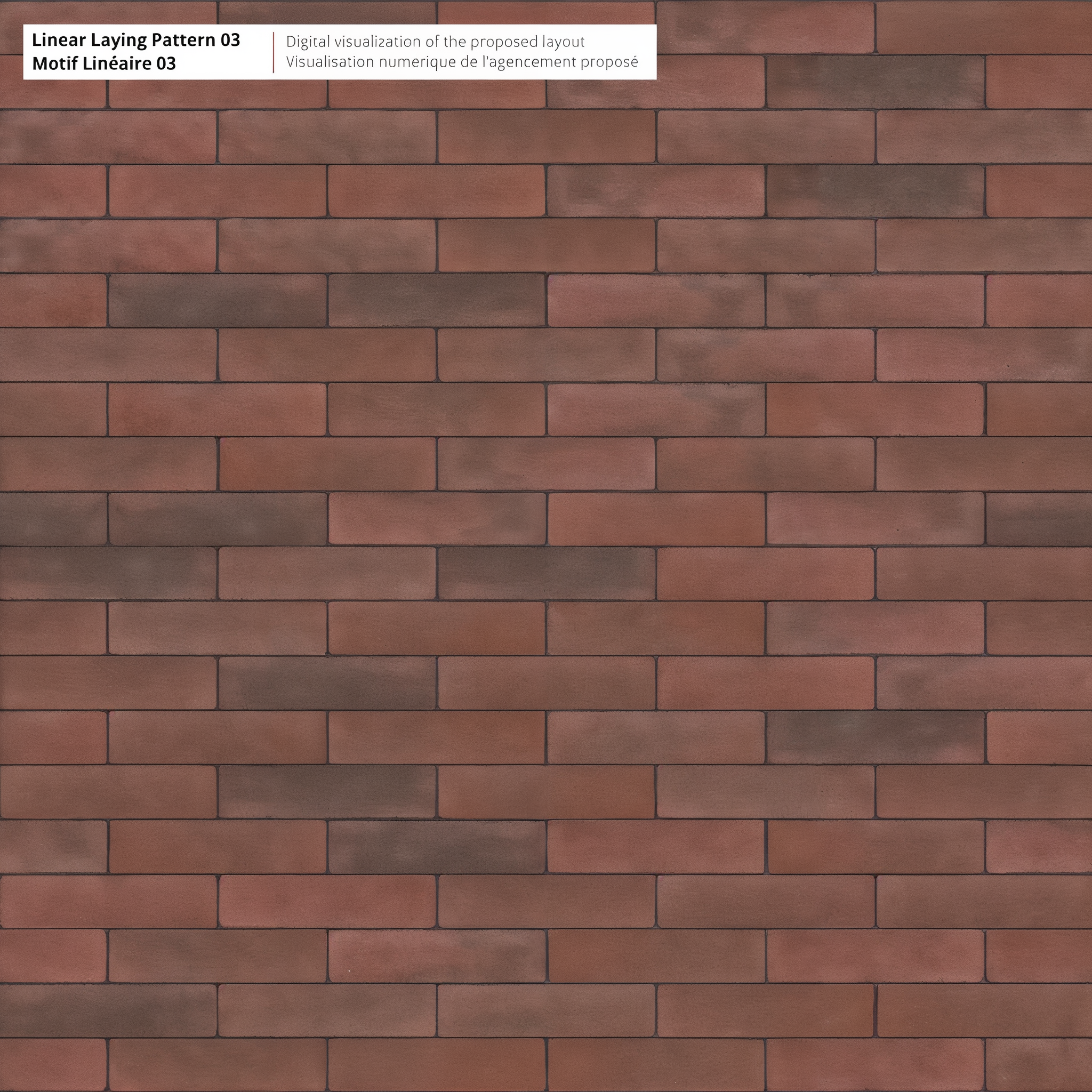 Westmount Merlot HD² paver Linear Pattern 03; Chestnut Brown Single Size.