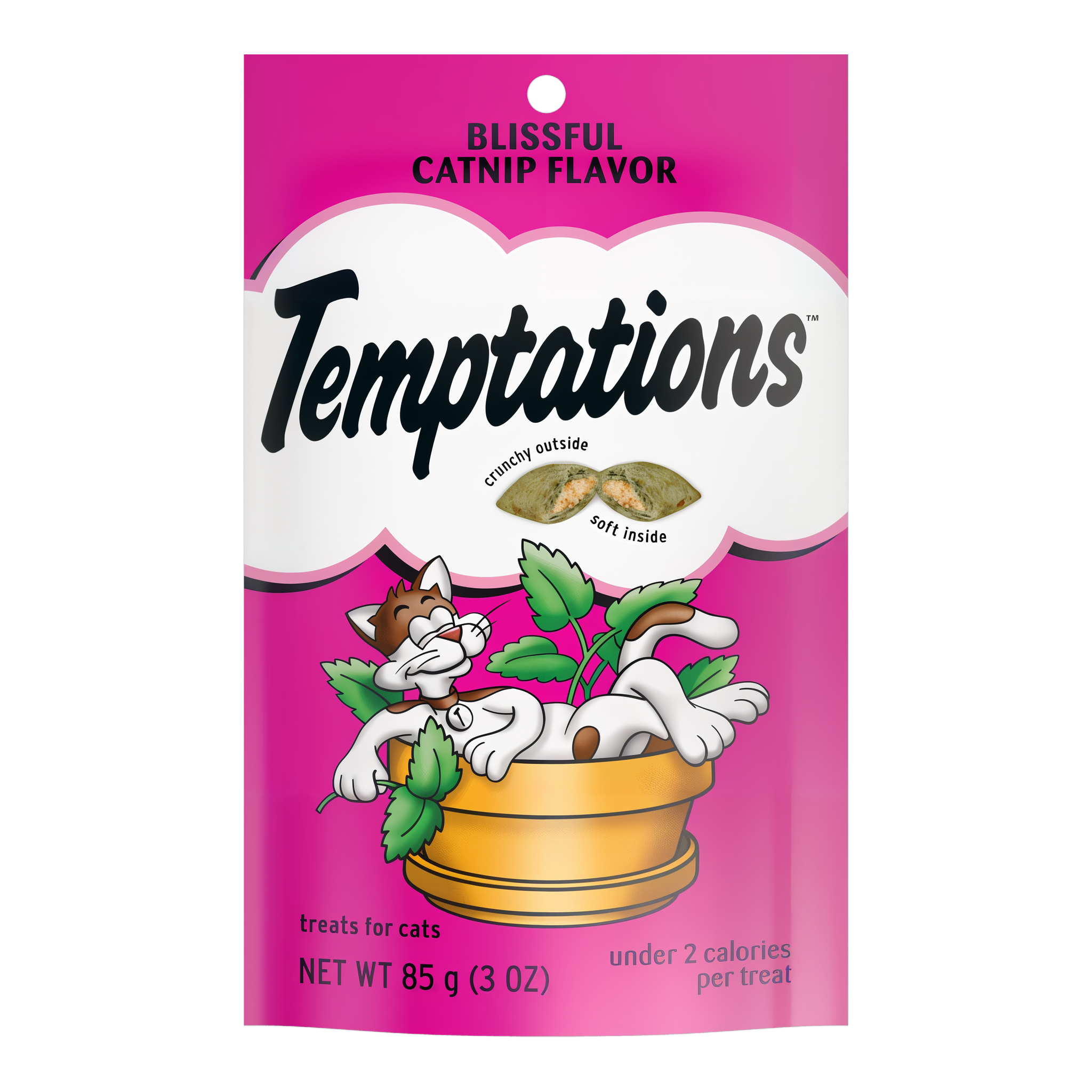 Temptations Classic Blissful Catnip Flavor Crunchy and Soft Cat Treats 3 oz pouch #3 OZ