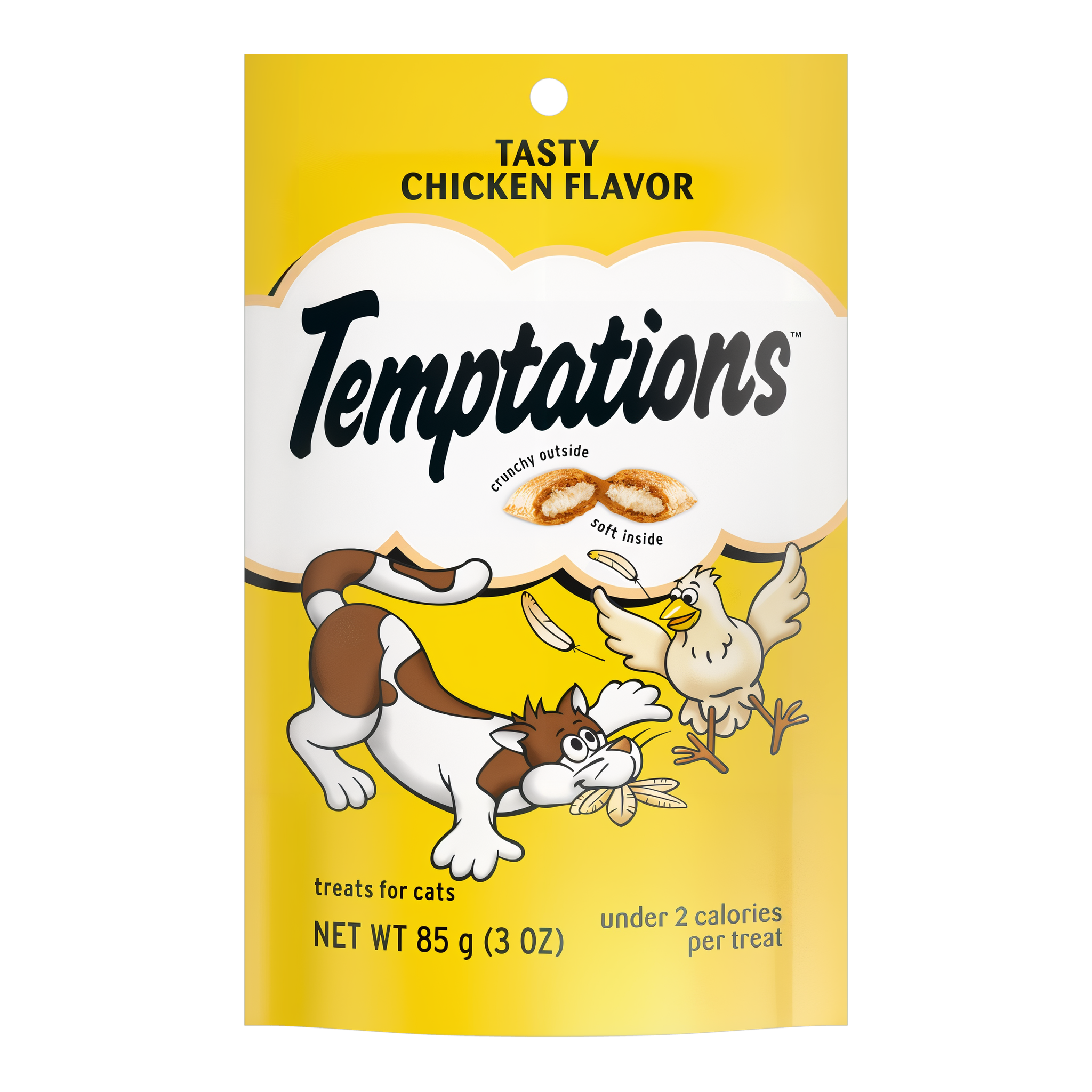 Temptations Classic Tasty Chicken Flavor Crunchy and Soft Cat Treats 3 OZ pack