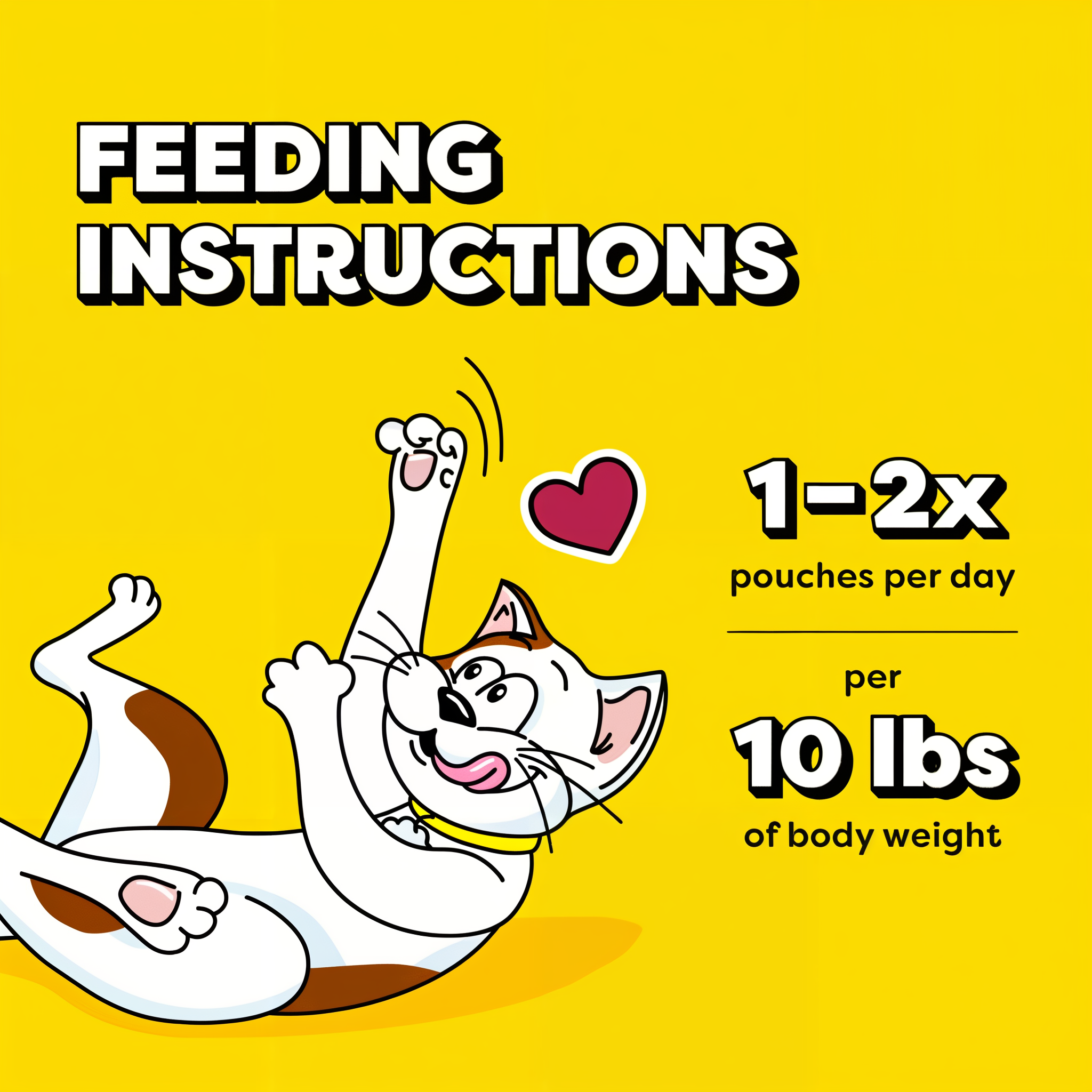 Temptations Lickable Puree Chicken Squeezable Cat Treats feeding instructions 1 to 2 pouches per 10 lbs