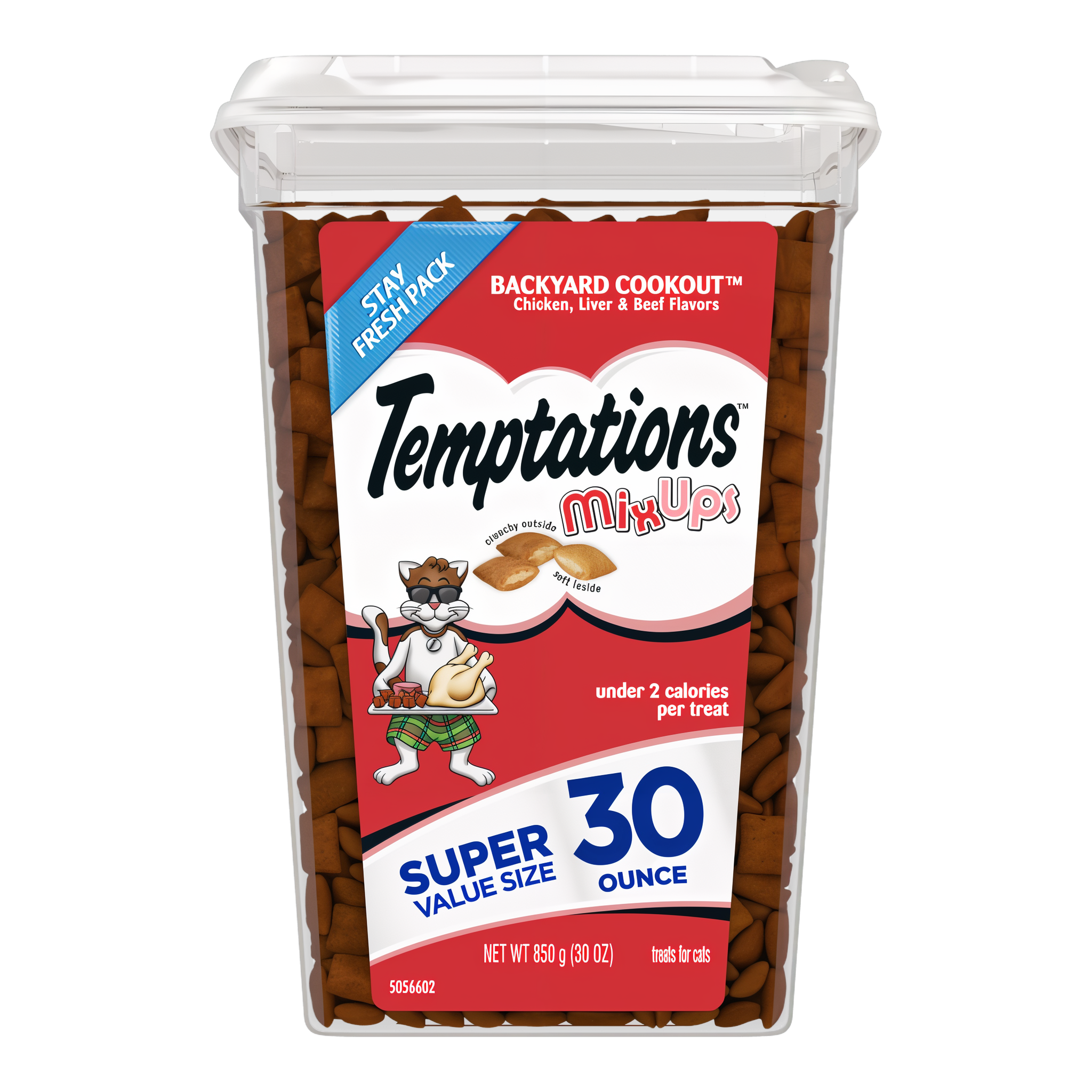 Temptations MixUps Backyard Cookout Crunchy and Soft Cat Treats 30 oz super value size tub