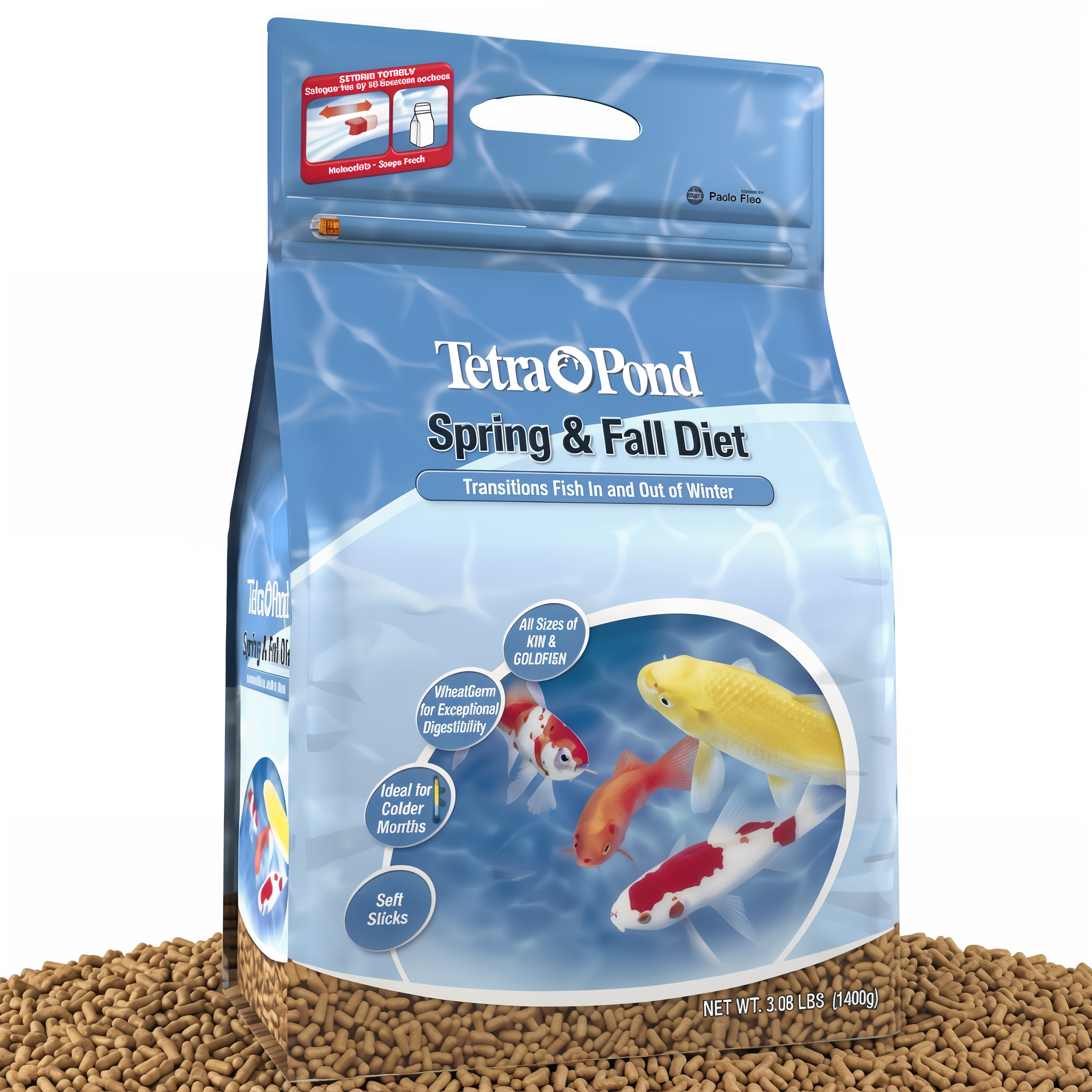 Tetra Pond Spring and Fall Diet Pond Fish Food for Goldfish and Koi Pellets