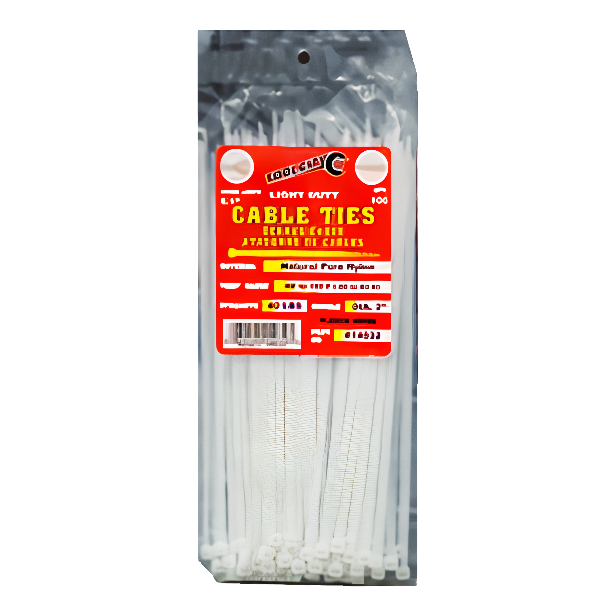 Tool City 8 inch white cable tie, light duty