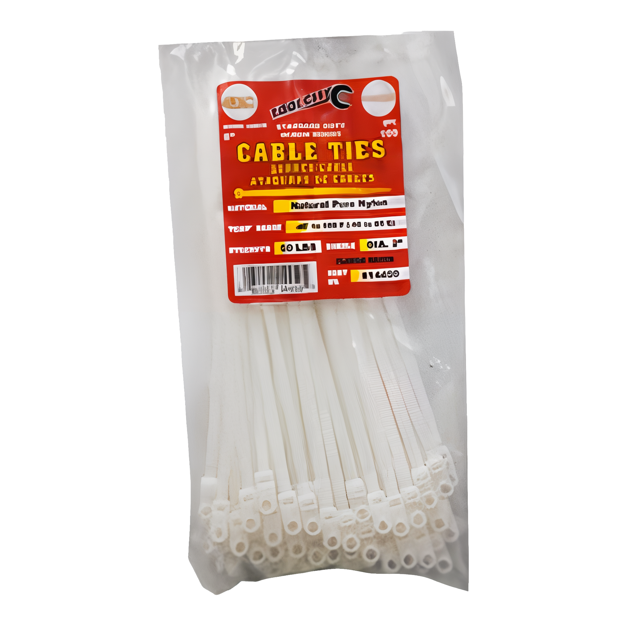 Tool City 8 inch white cable tie with screw mount