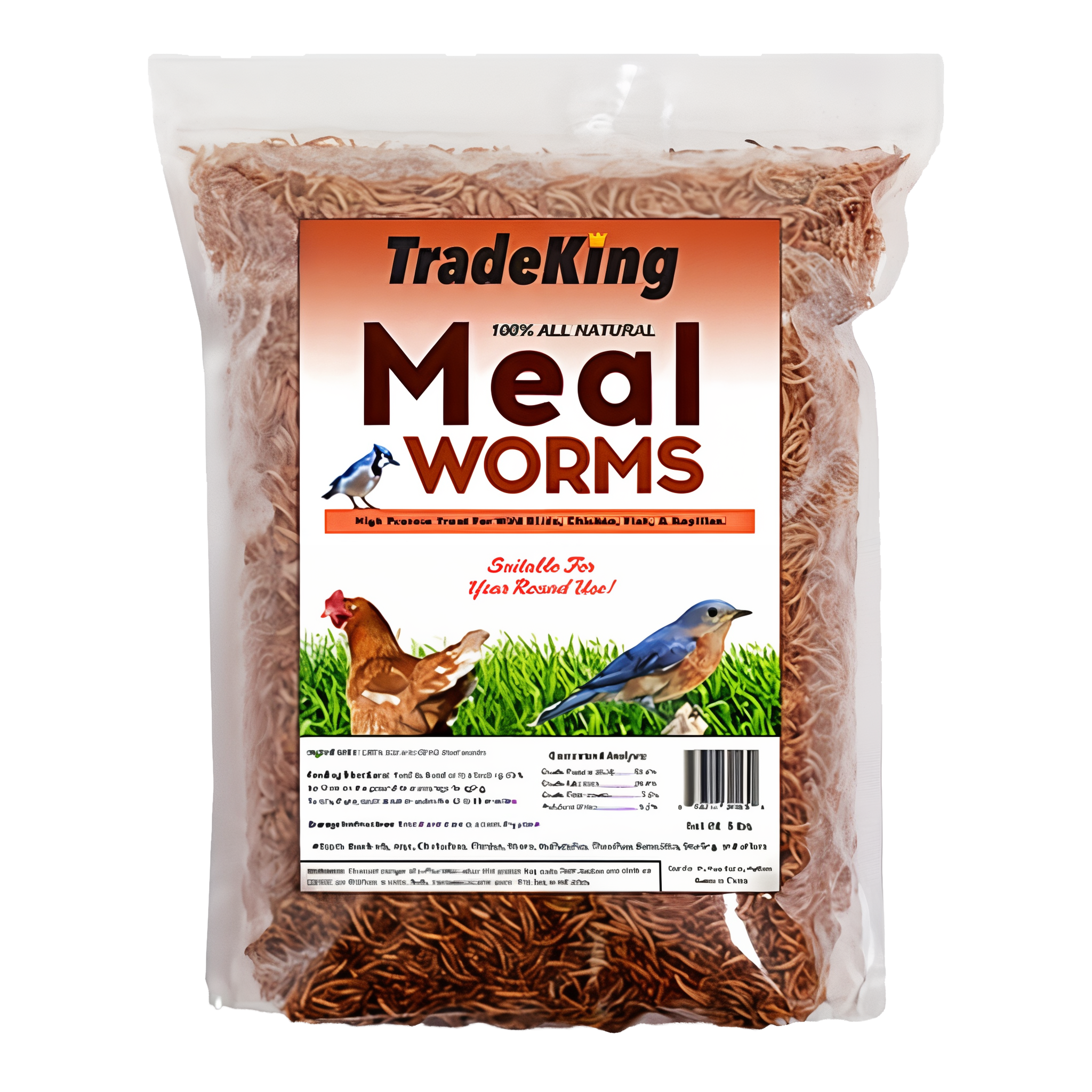 TradeKing Dried Mealworms, high protein bird treat, 5 lb package #5 lb