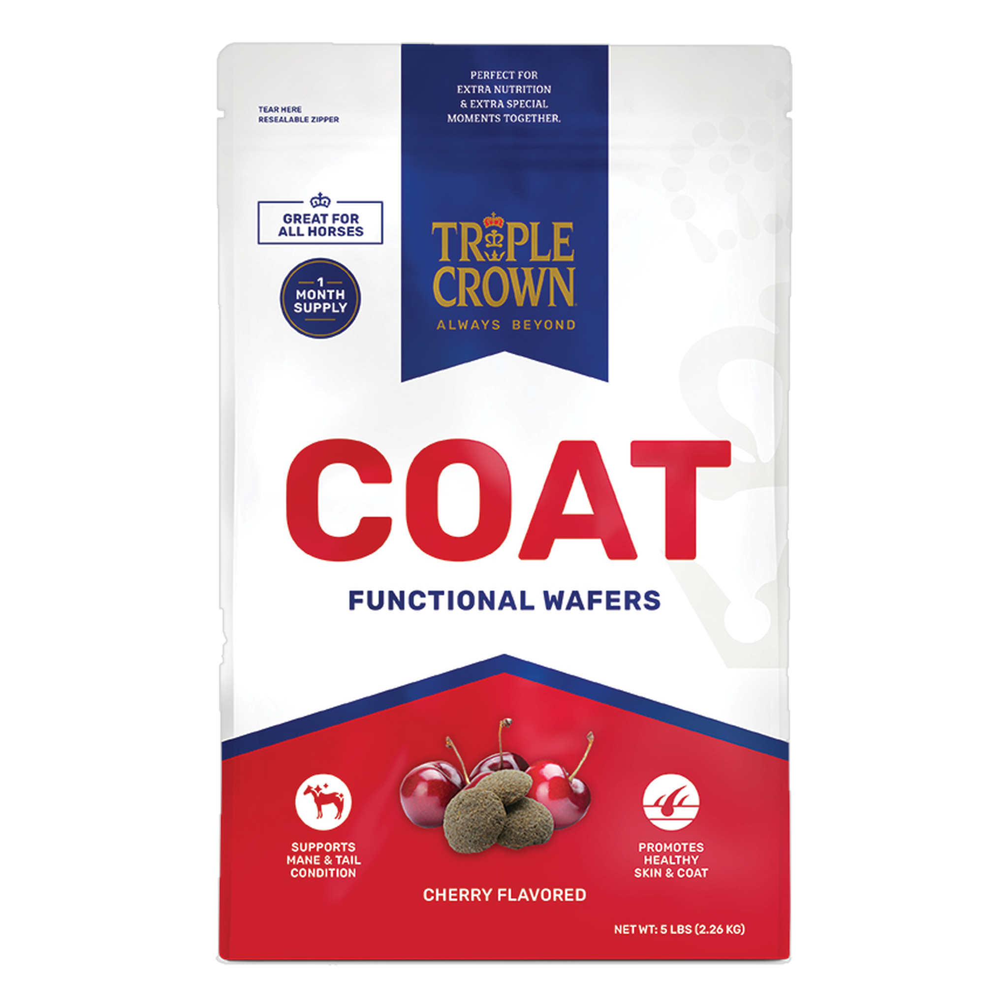 Triple Crown Coat Functional Wafers 5 lb pouch, front of package