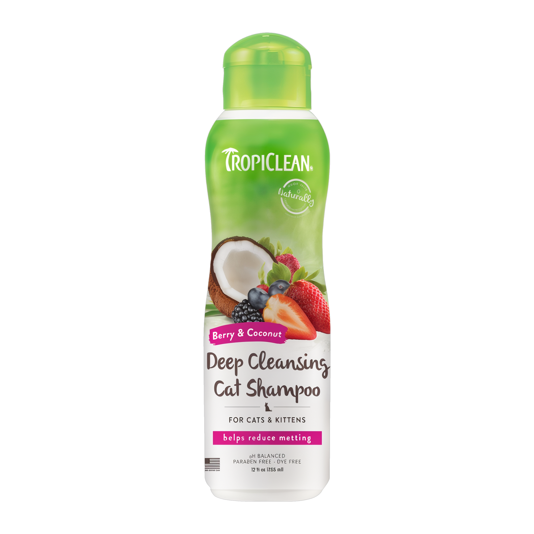 TropiClean Berry & Coconut Deep Cleansing Shampoo for Cats & Kittens, image of front of image