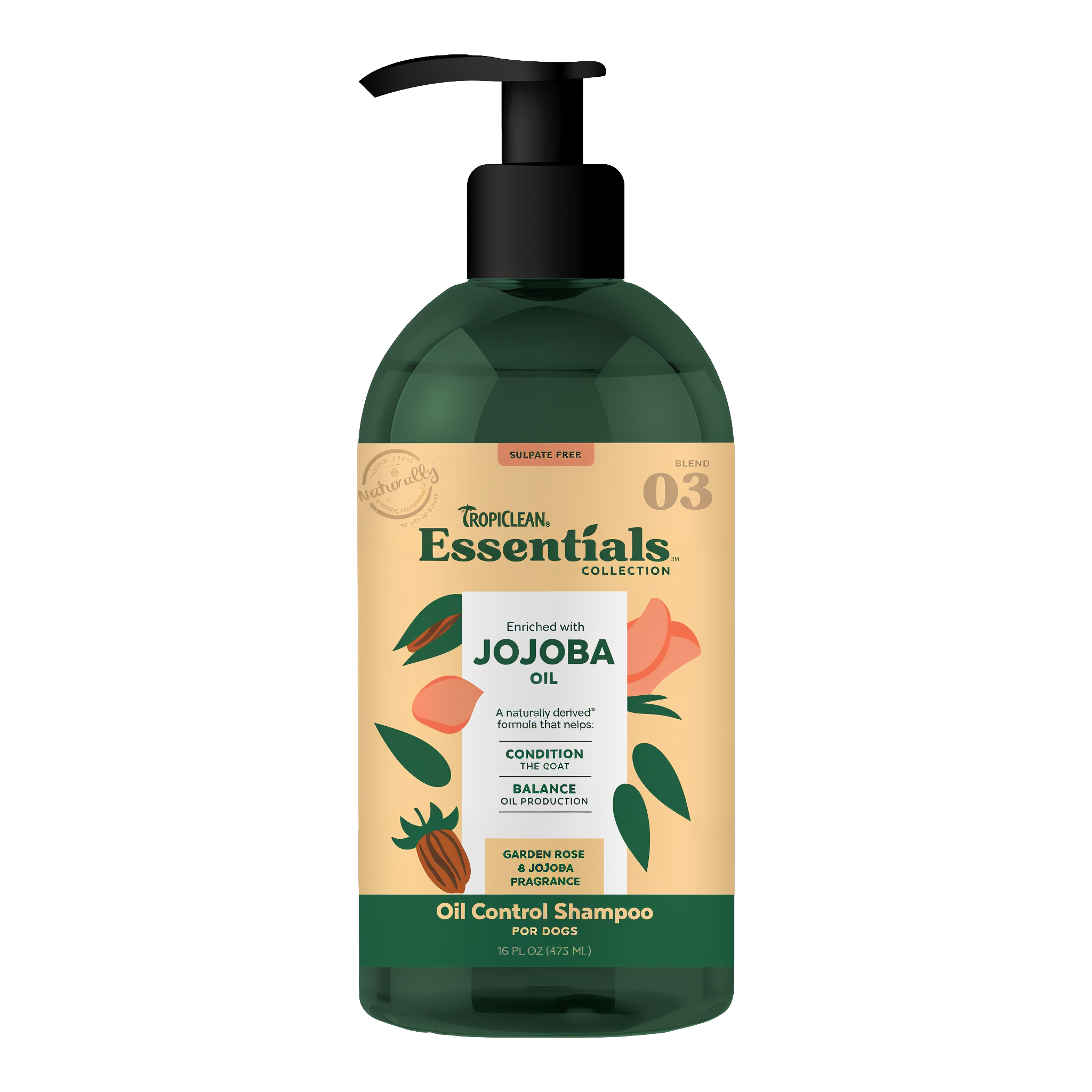 TropiClean Essentials Jojoba Oil Control Shampoo for Dogs
