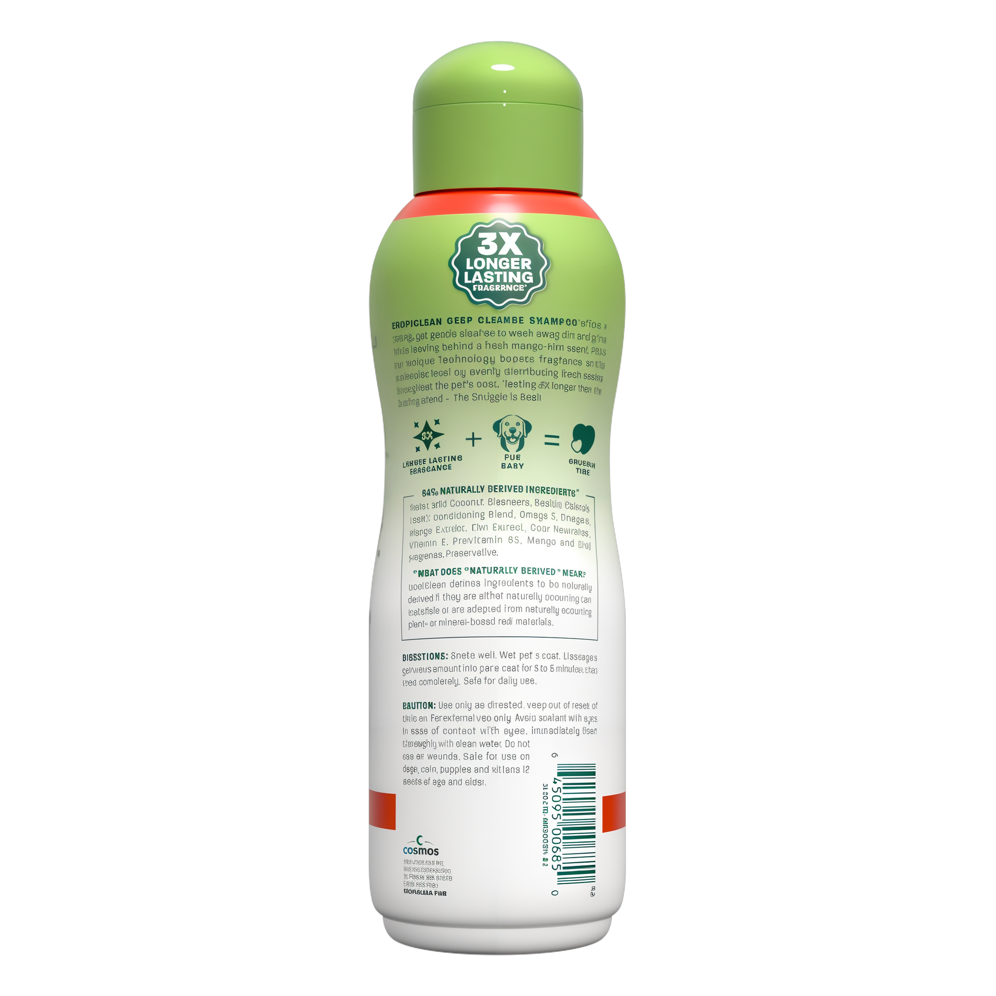 TropiClean mango shampoo bottle back