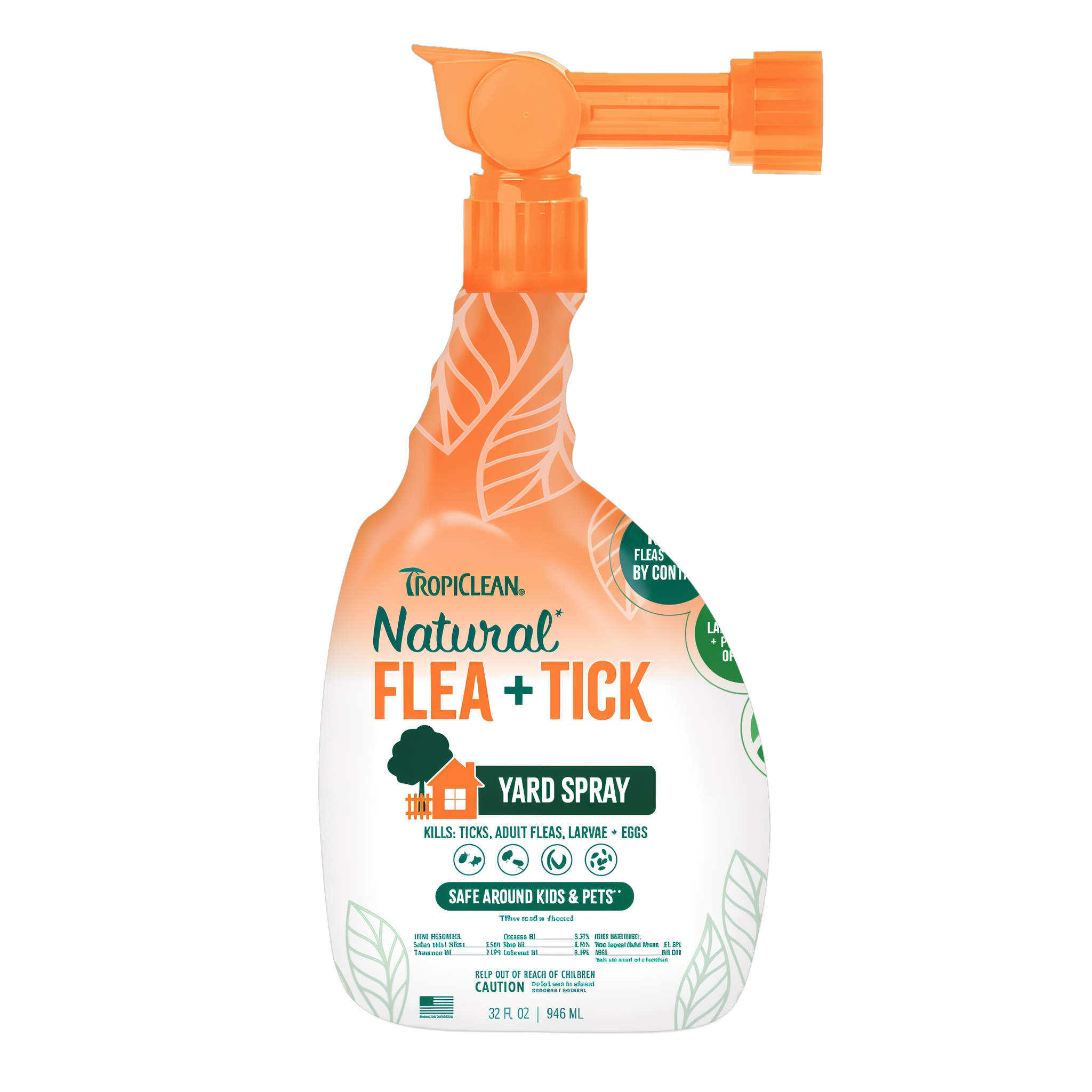 TropiClean Natural Flea + Tick Yard Spray, image of front of bottle