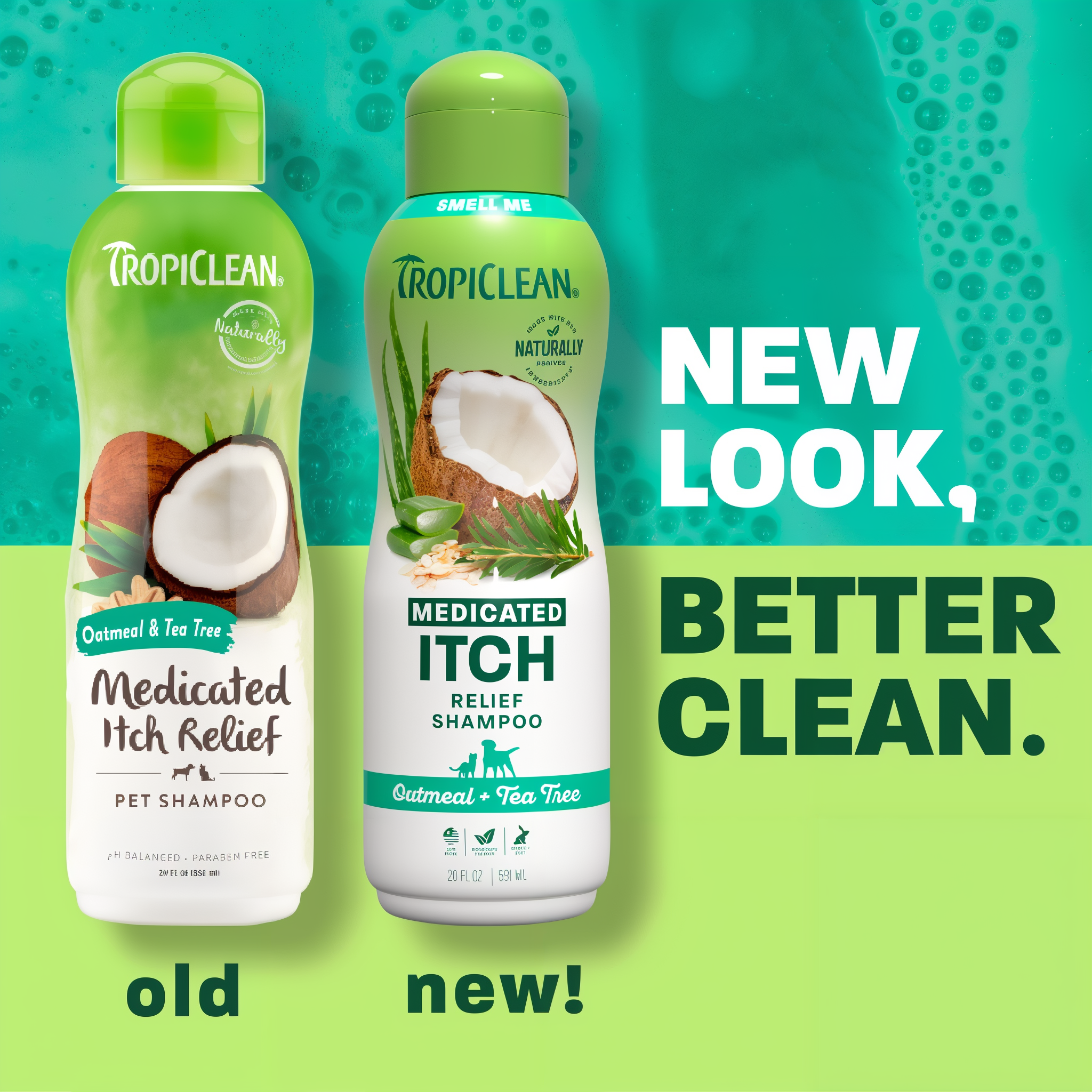 TropiClean Medicated Itch old vs. new packaging