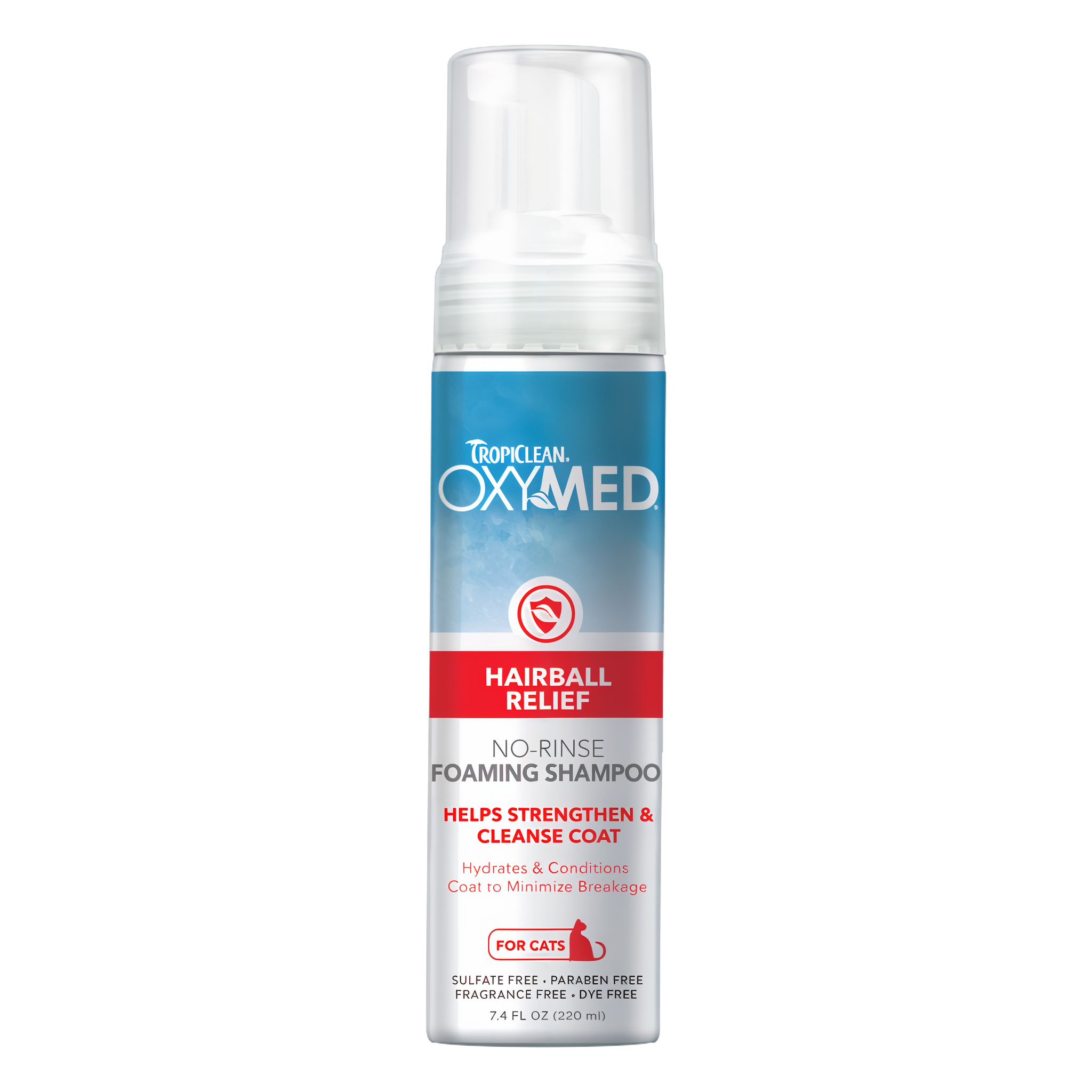 TropiClean OxyMed Waterless Dry Shampoo for Cats, image of front of bottle