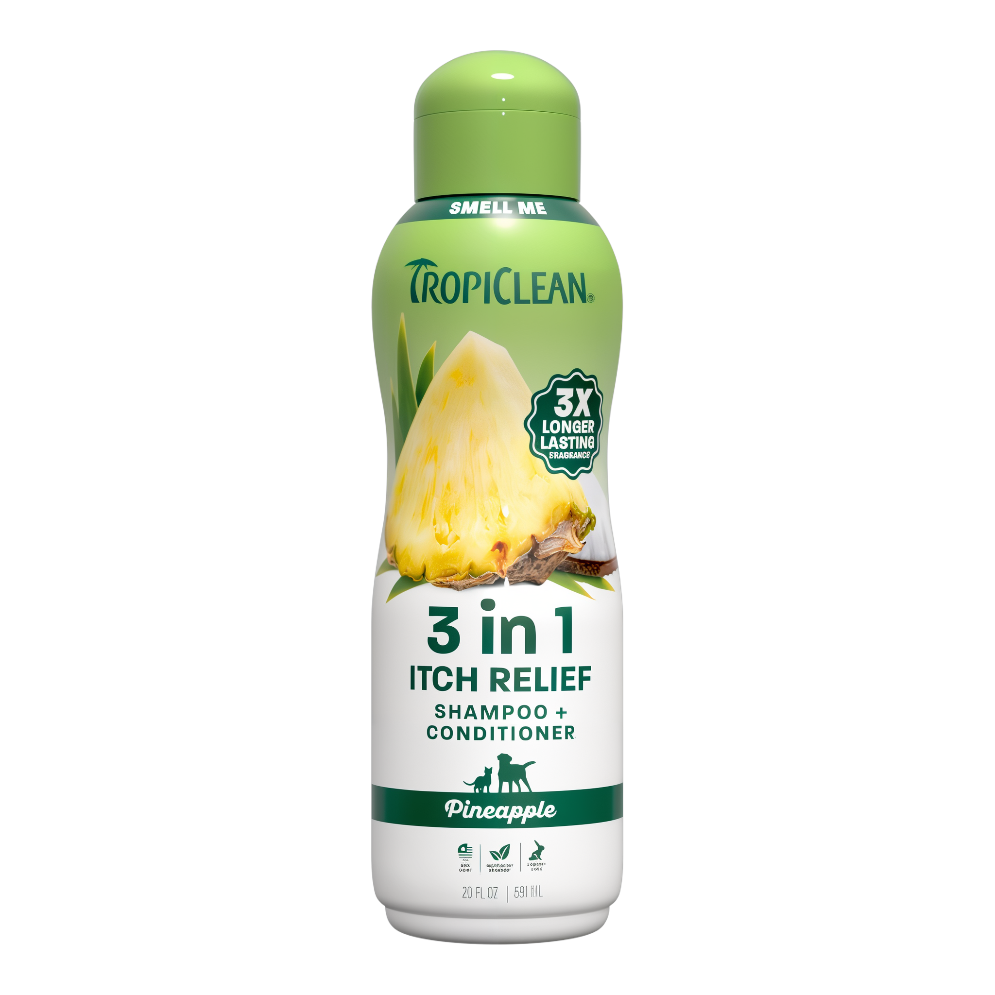 TropiClean Pineapple 3-1 Itch Relief Pet Shampoo and Conditioner 20 fl oz bottle