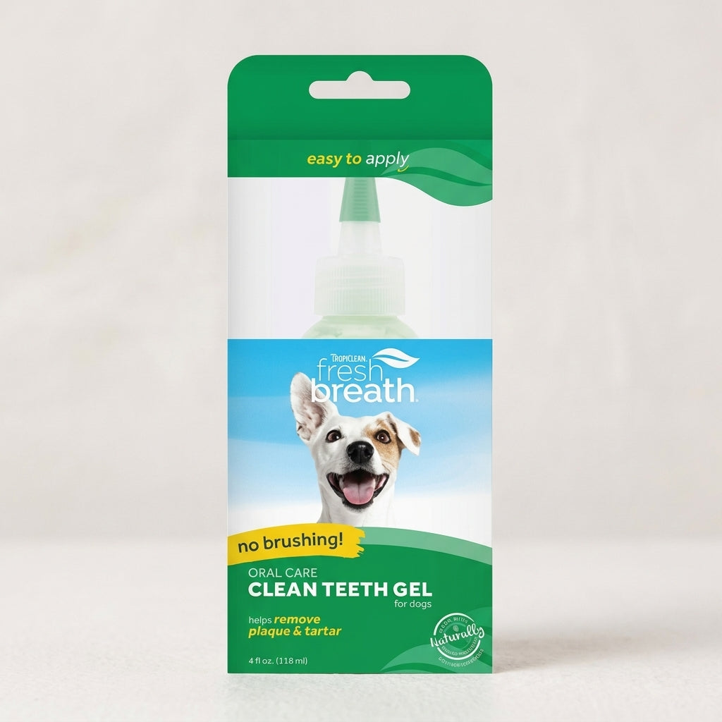 TropiClean Fresh Breath No Brushing Clean Teeth Dental & Oral Care Gel for Dogs