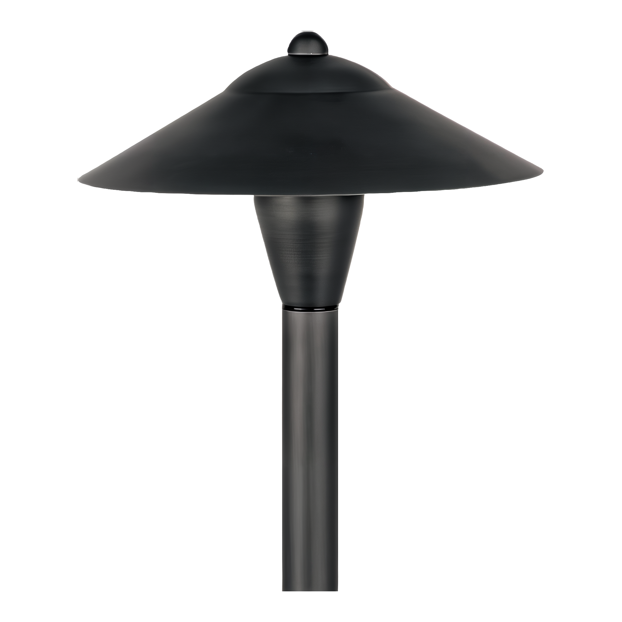 Tru-Scapes Classic Path Light TS-B302 — Black powder-coat solid brass, G4 LED 2700K warm white, studio view #Black#2700K