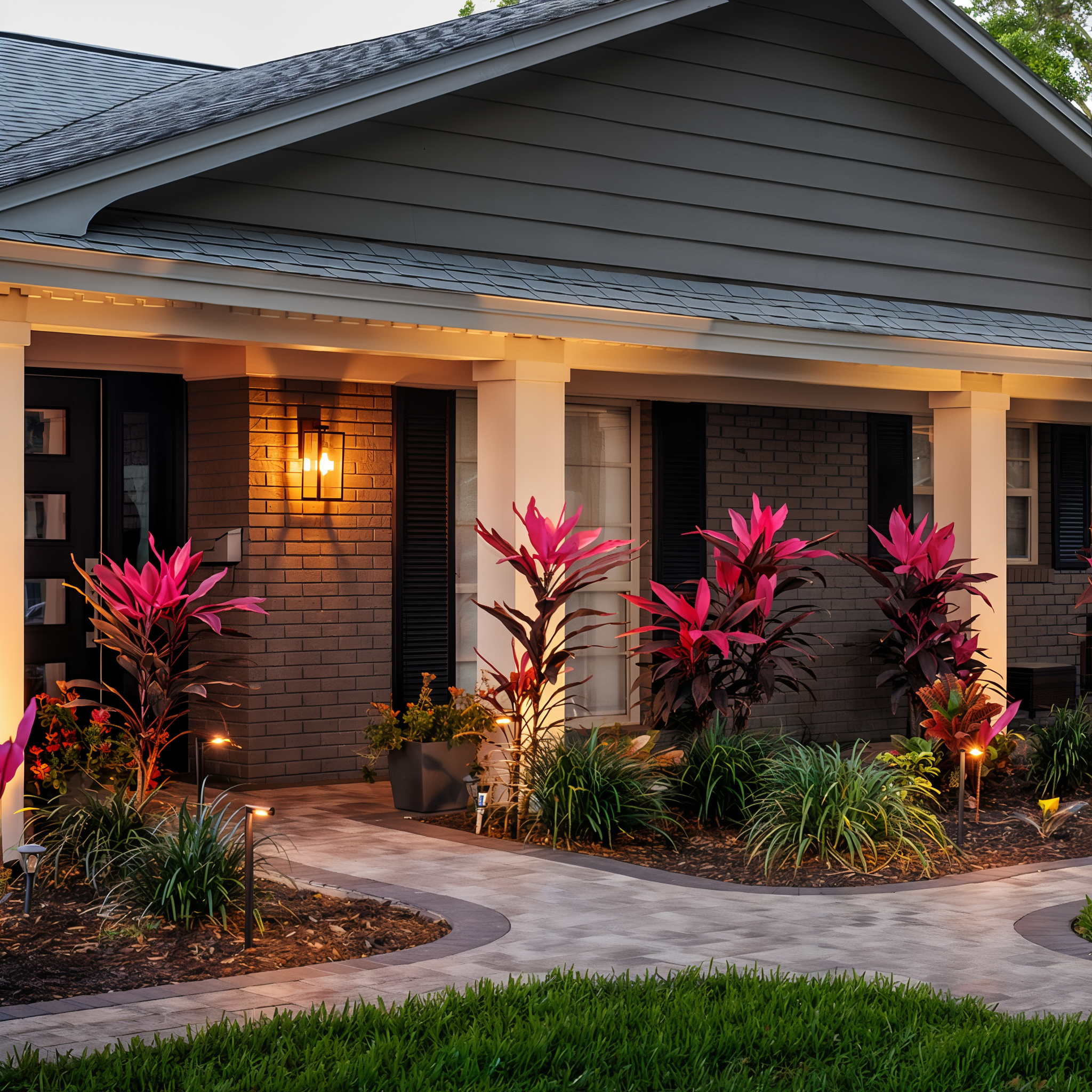 Tru-Scapes Modern Path Light TS-B306 — outdoor walkway 360° lighting application