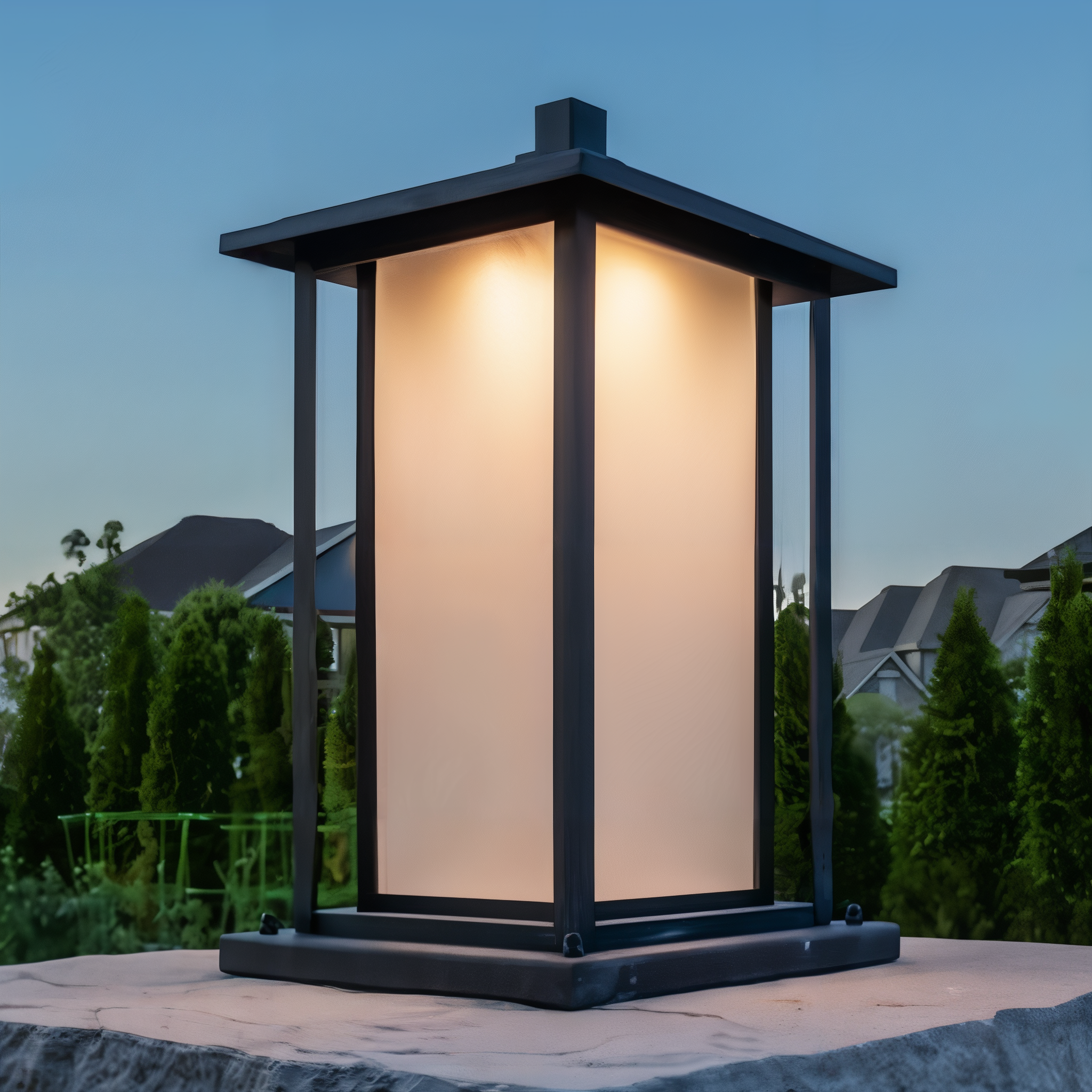 Tru-Scapes Noble Pillar Light TS-PL102 — driveway gate column installation
