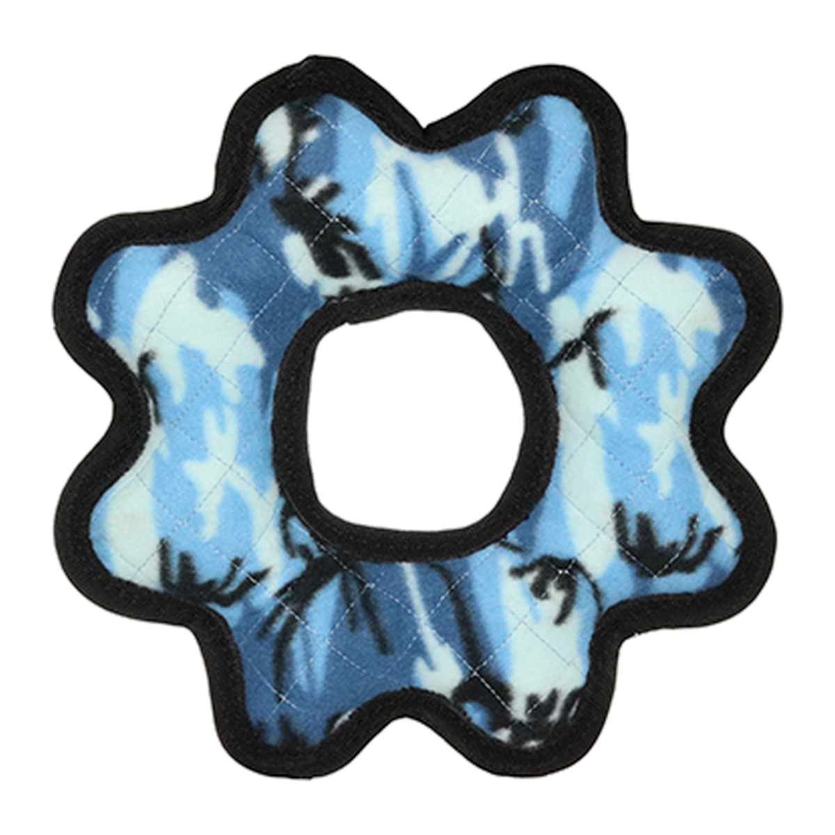 Tuffy Gear Ring Dog Toy Camo Blue Large back view