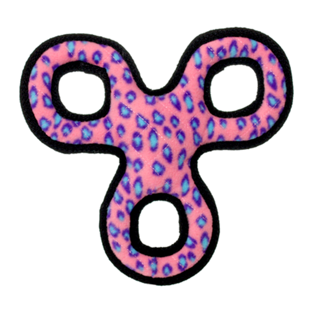 Tuffy Jr 3-Way Tug Dog Toy Pink Leopard back view