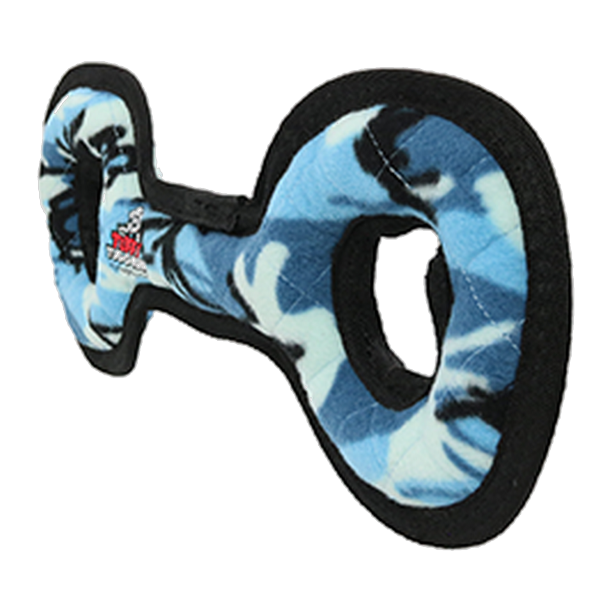 Tuffy Tug-O-War Dog Toy Camo Blue angled view